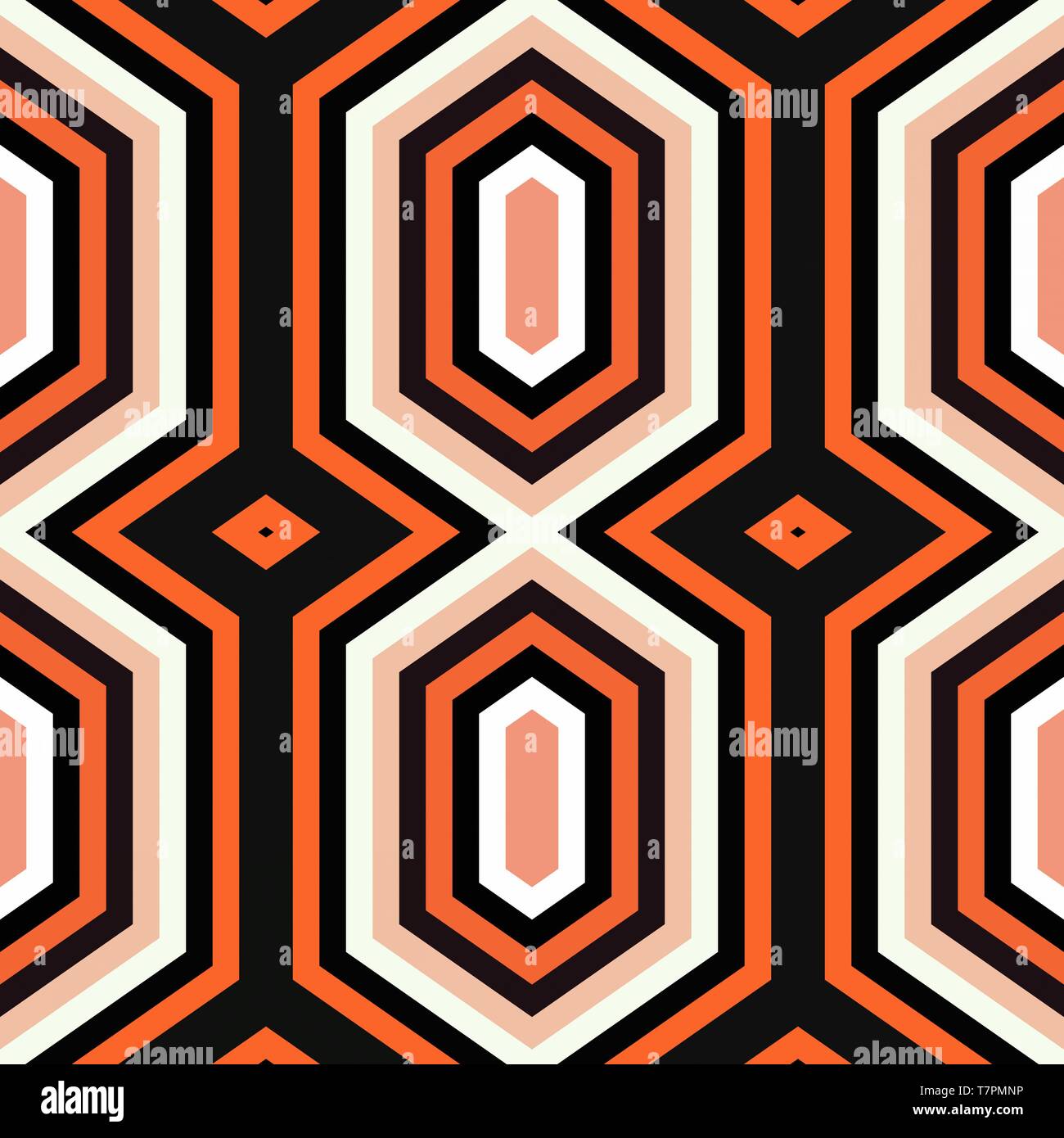 clean black, peach puff and tomato colored modern seamless geometric ...