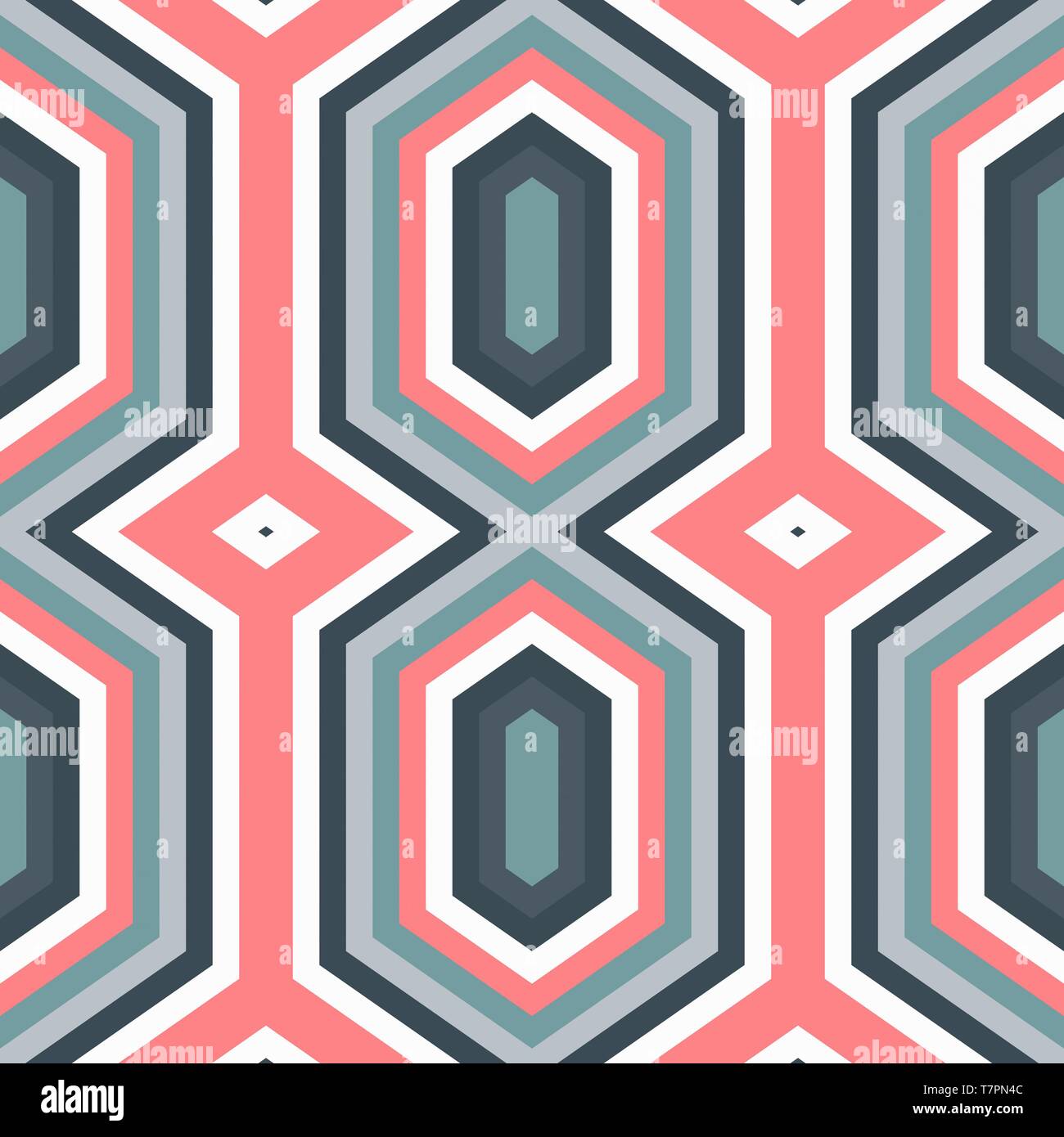 simple modern seamless geometric hexagon style. rosy brown, dark salmon ...