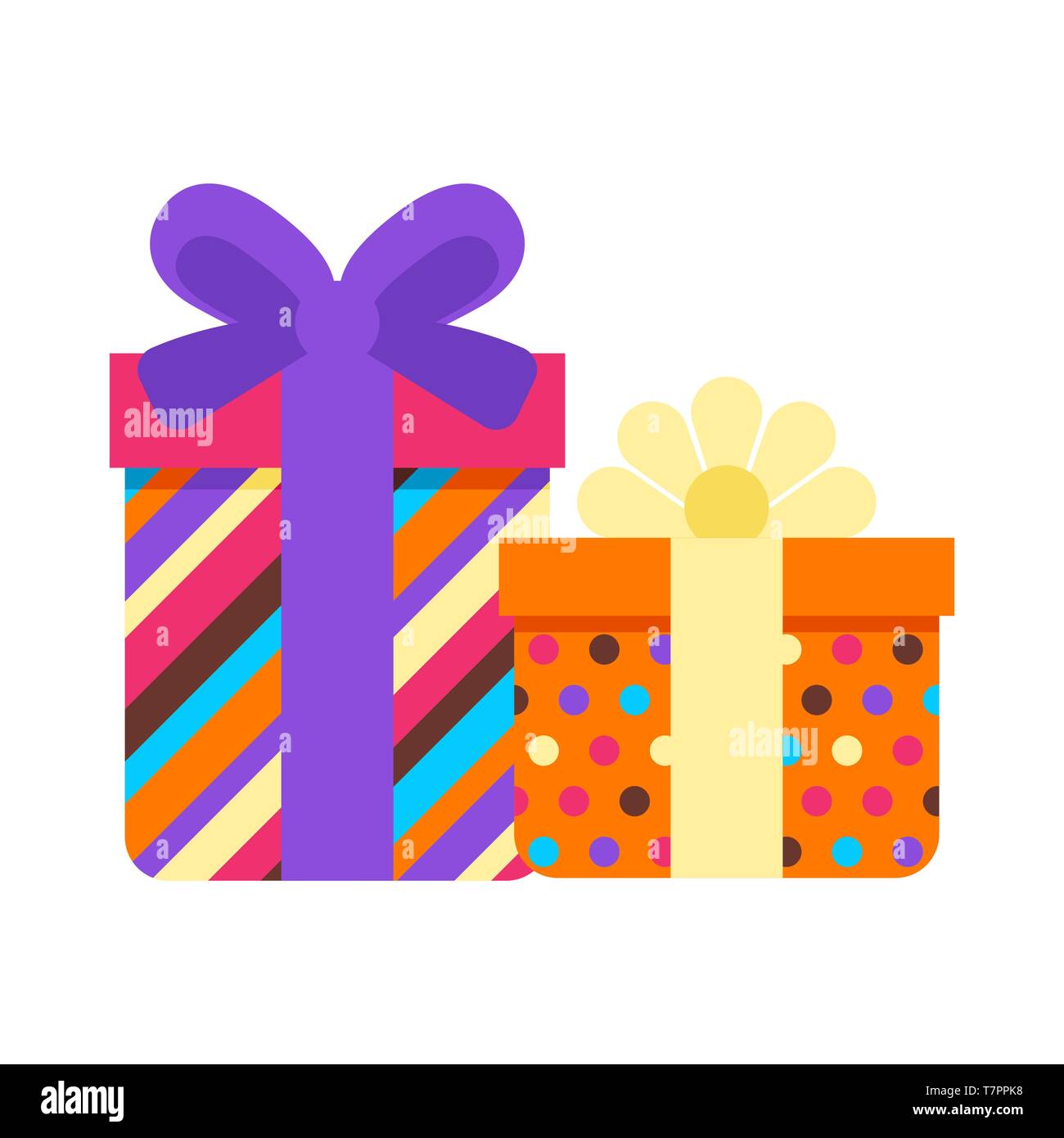 Happy Birthday gift boxes. Festive icon or illustration Stock Vector ...