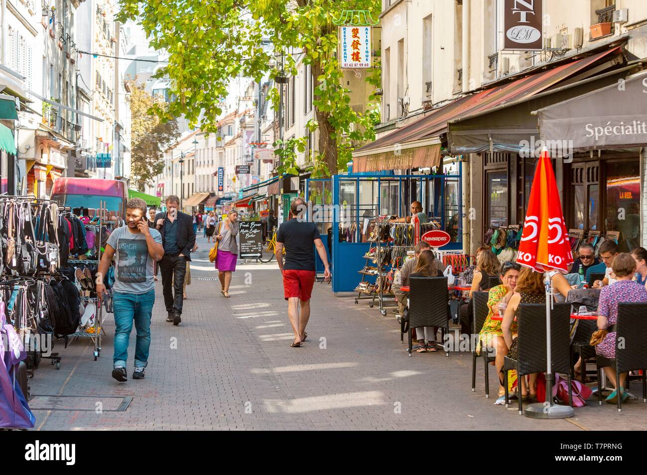 France, Seine Saint Denis, Montreuil, the pedestrian boulevard Rouget de Lisle Stock Photo
