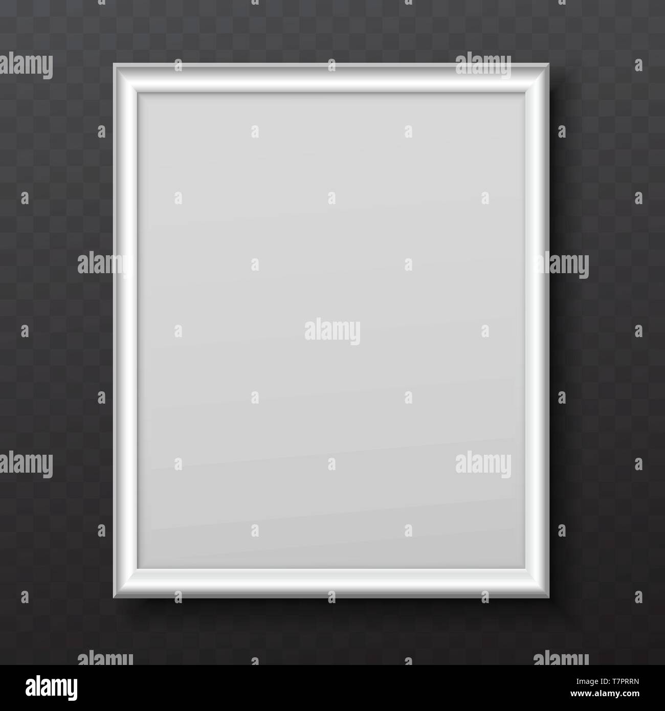 White square plastic frame with soft shadow for text or picture is on