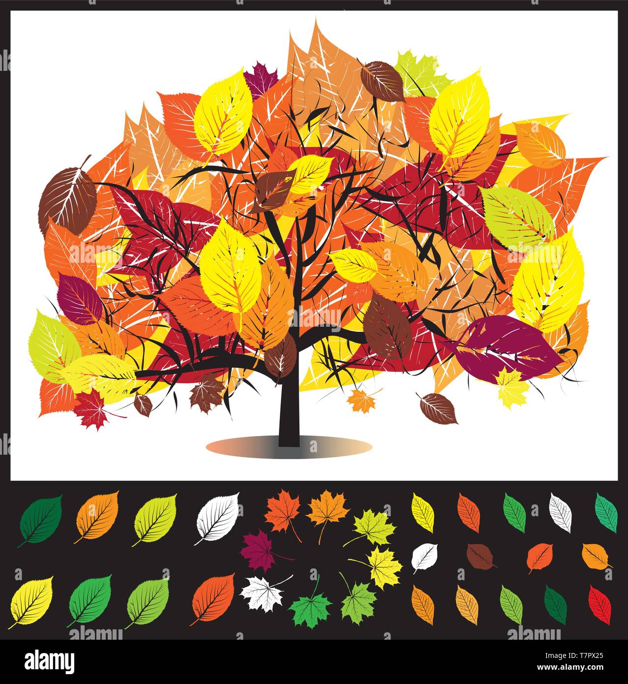 Autumn tree vector illustration Stock Vector