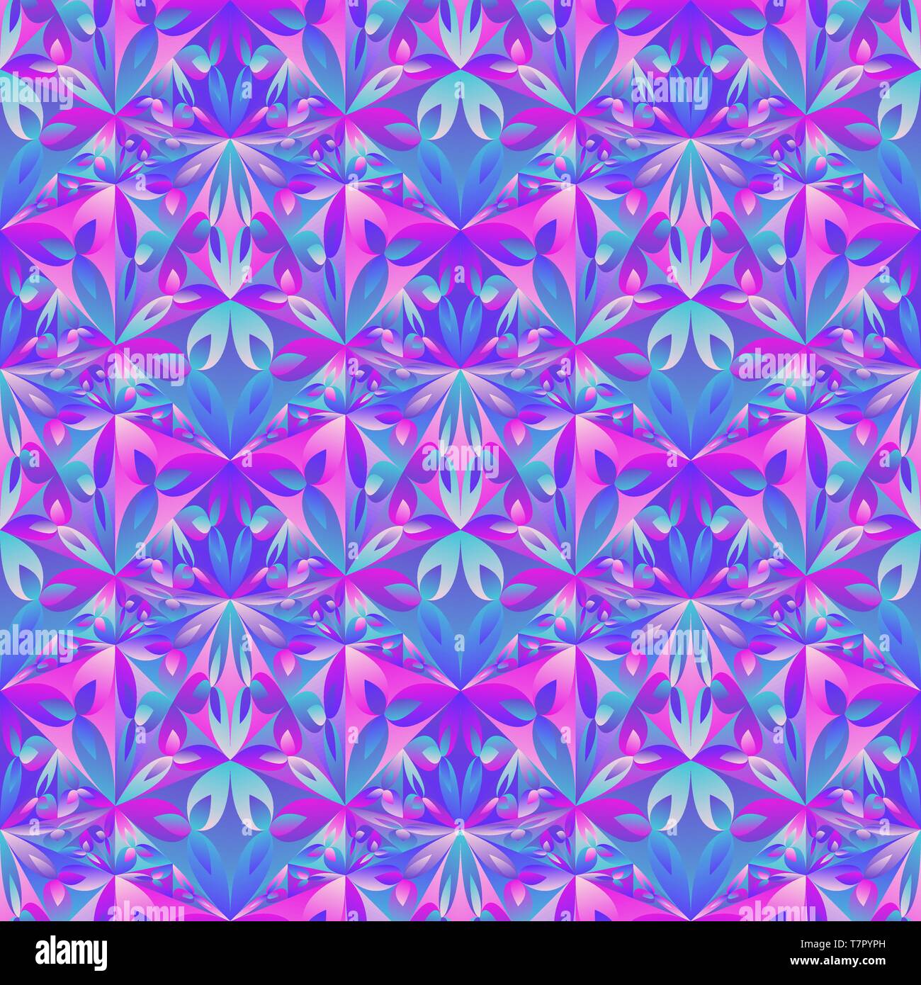 Multicolor abstract seamless polygonal floral pattern background Stock Vector