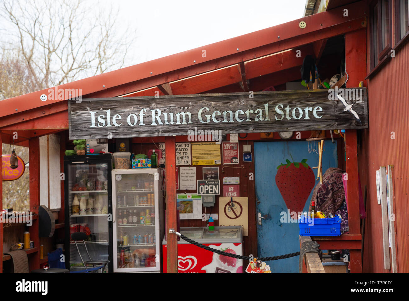 The Isle of Rum general stores Scotland Stock Photo Alamy