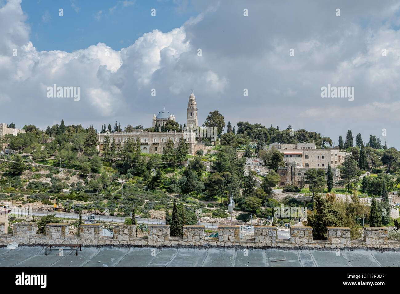 Church of Dormition and BellTower on Mount Zion in jerusalem in israel Stock Photo Alamy