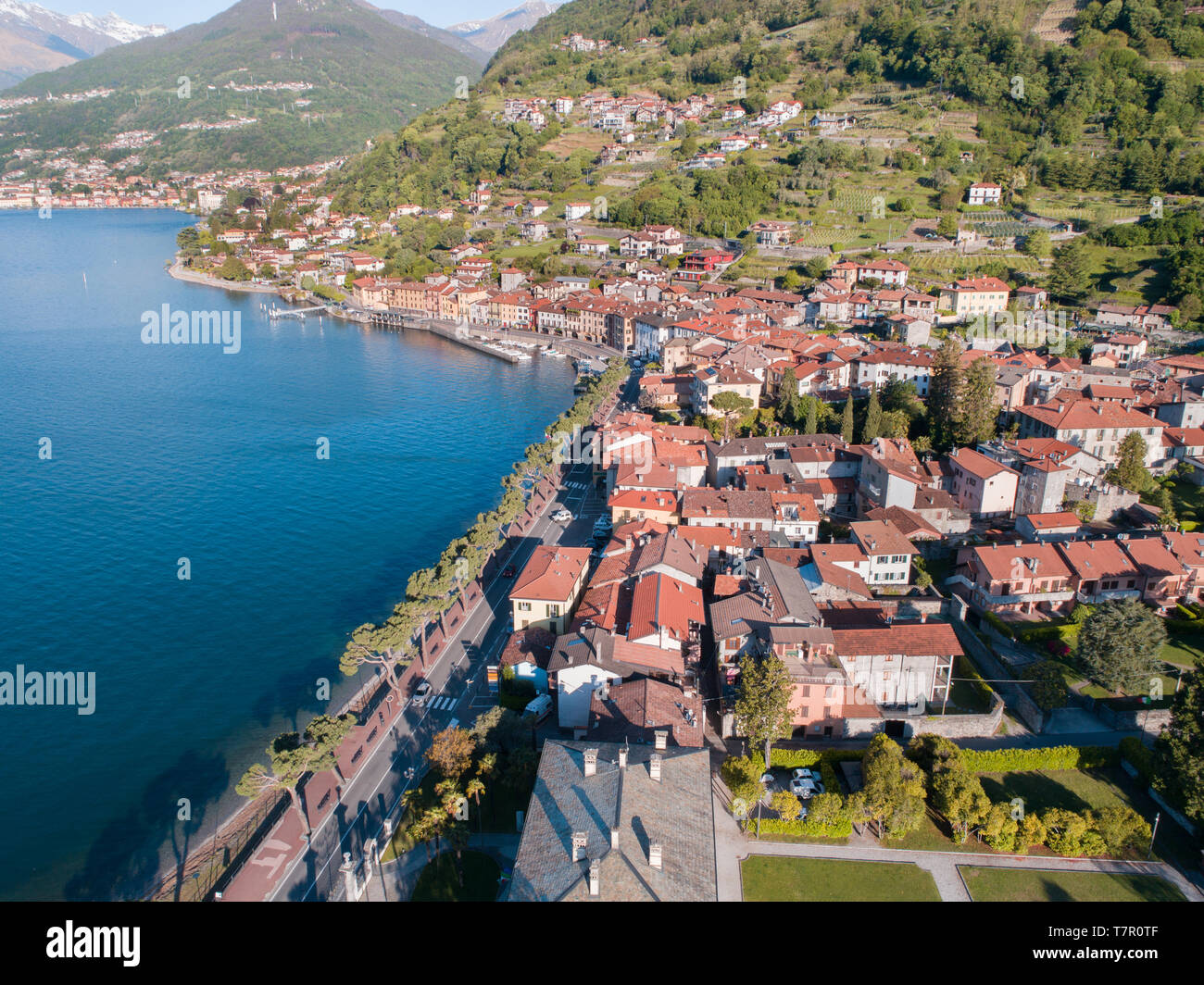 Village of Domaso, Como lake. Italy Stock Photo