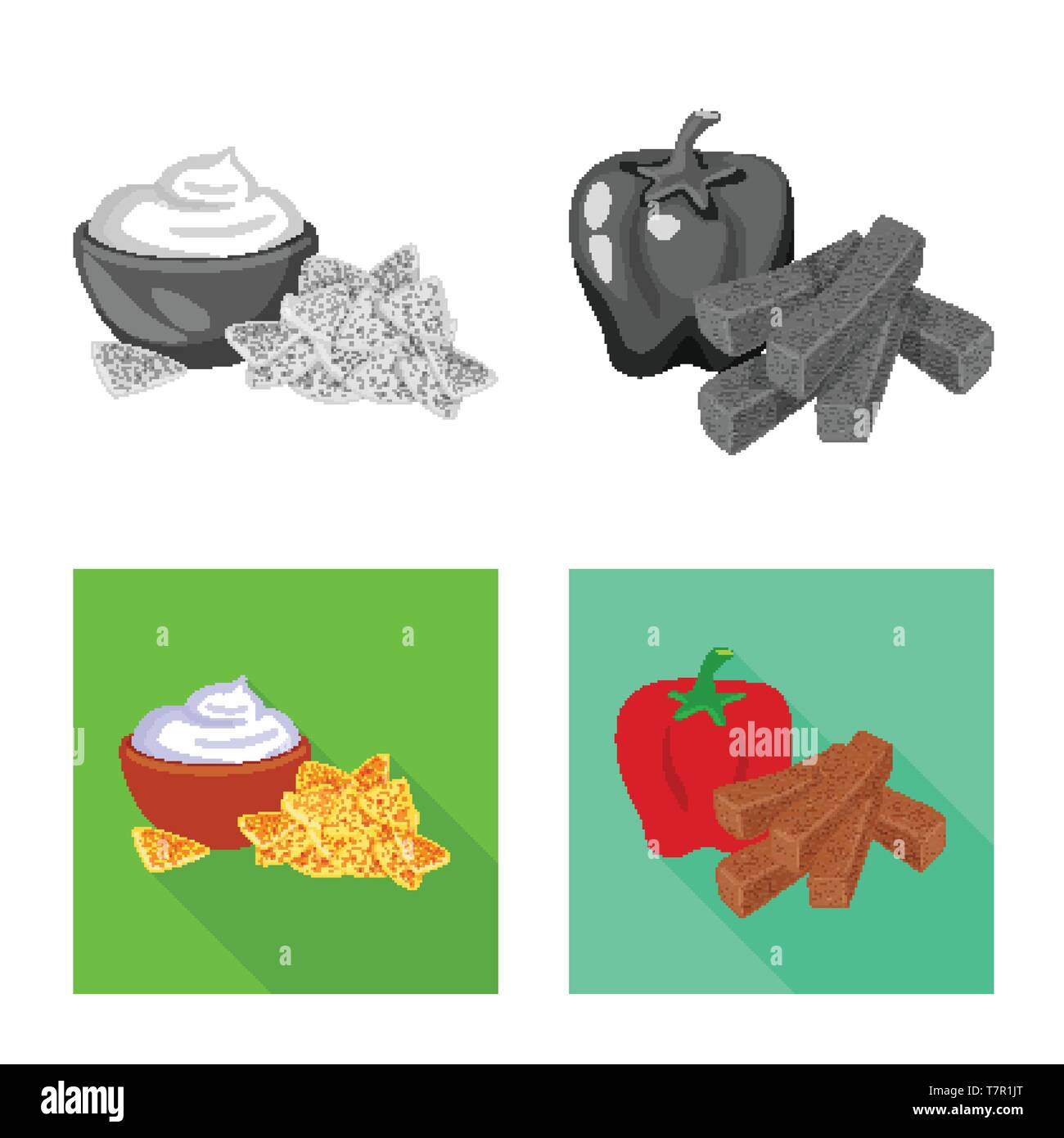 Vector design of taste and seasonin symbol. Set of taste and organic ...