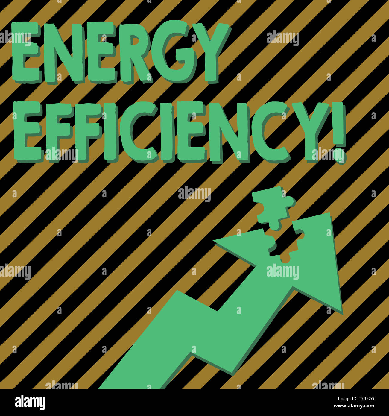 Conceptual hand writing showing Energy Efficiency. Concept meaning reduce the amount of energy required to provide product Arrow Pointing Up with Deta Stock Photo