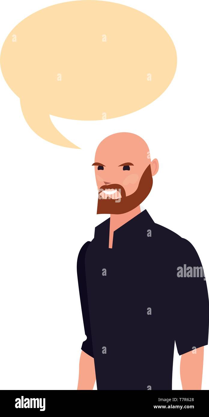 man character avatar male talking on white background vector