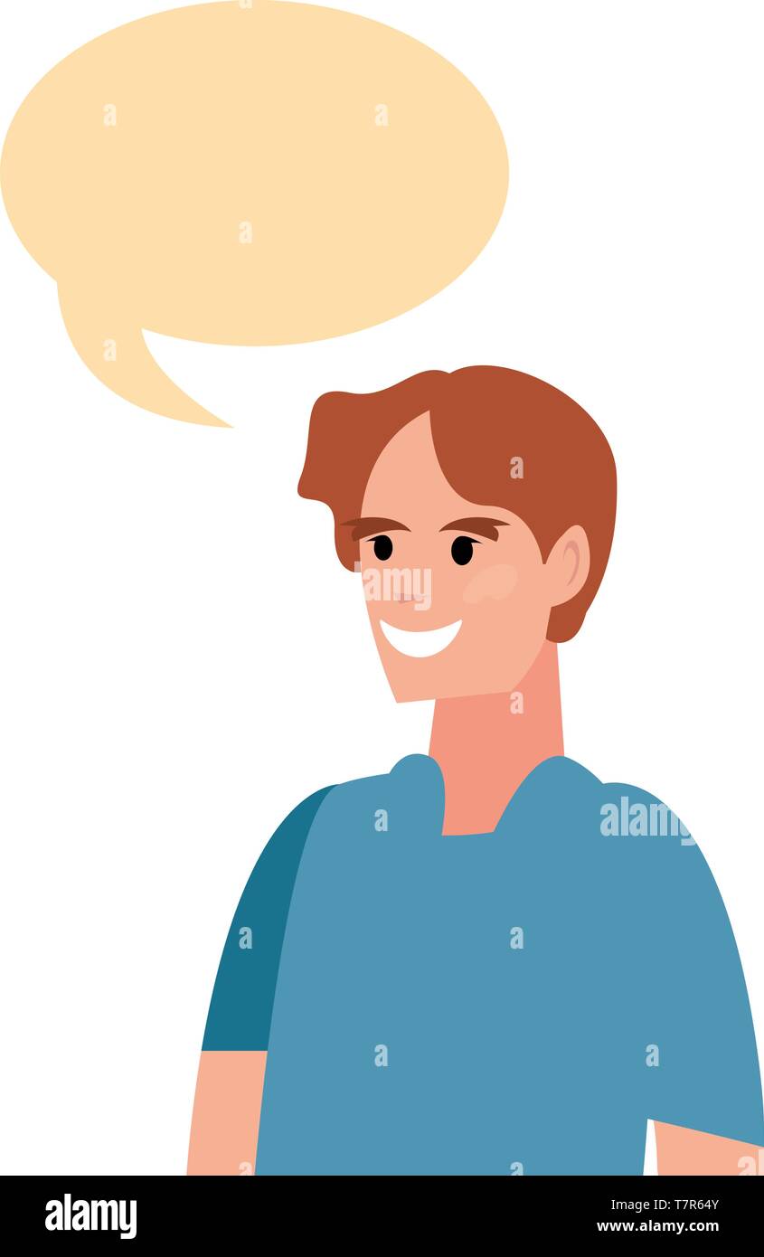 man character avatar male talking on white background vector