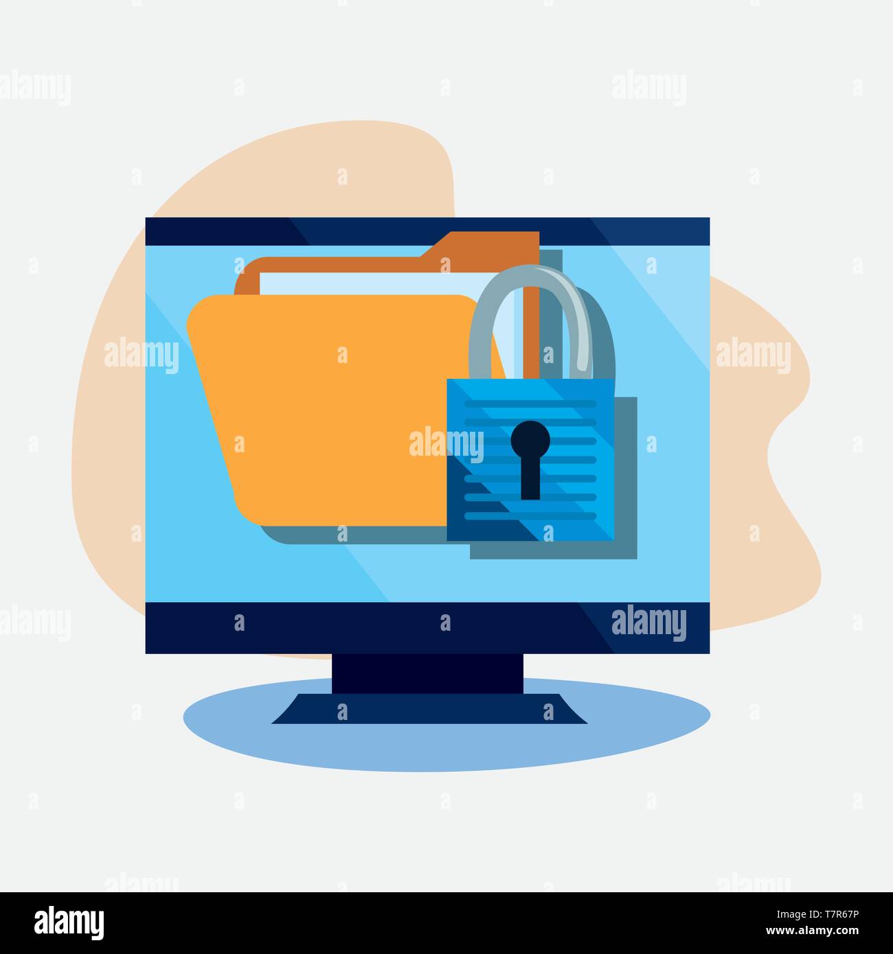 computer foldcer apdlock secure cybersecurity data protection vector ...