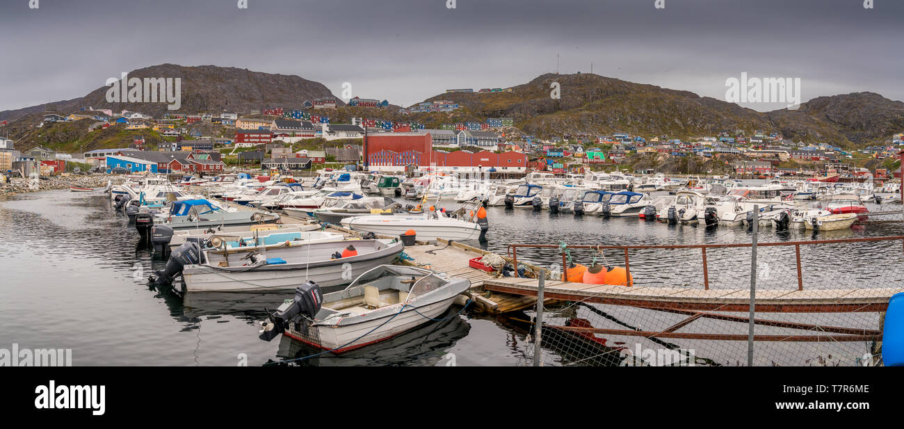 Harbor, Qaqortoq, Greenland Stock Photo