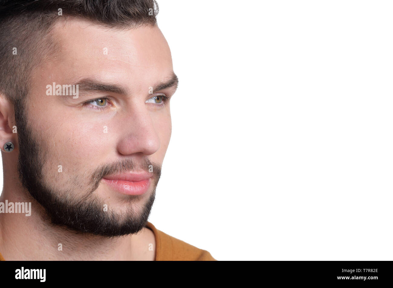 Portrait of handsome young man on white background Stock Photo - Alamy