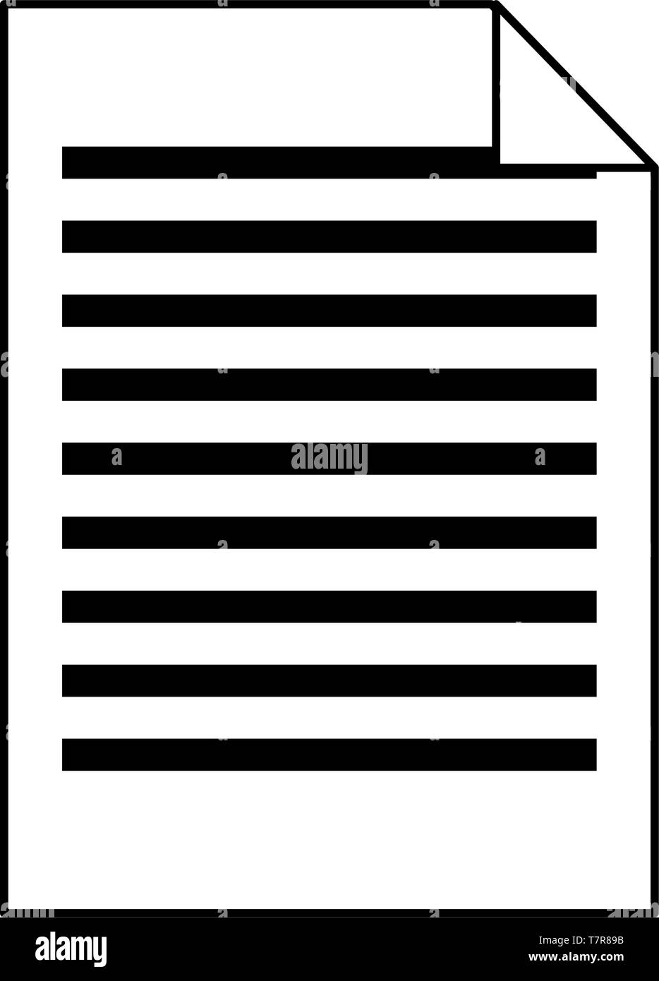document paper icon on white background vector illustration outline ...