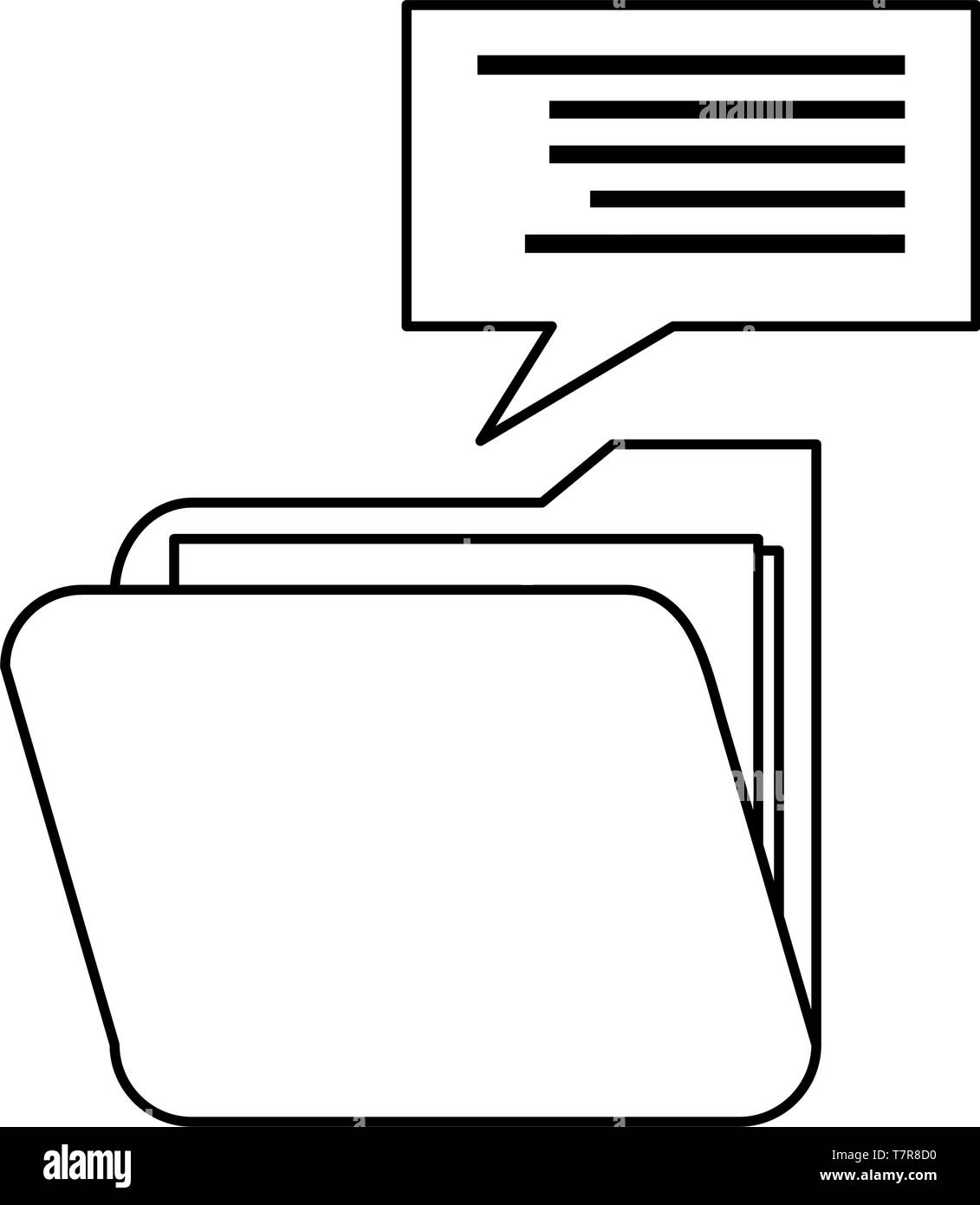 folder speech bubble cybersecurity data protection vector illustration ...