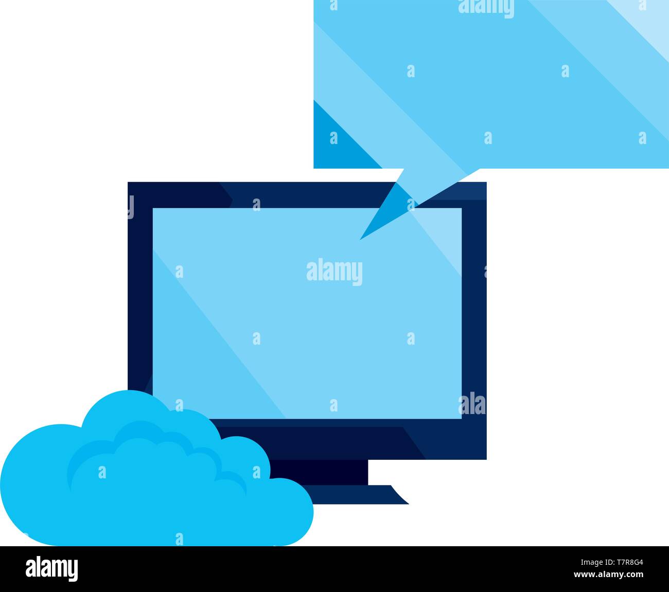 cloud computing computer speech bubble cybersecurity data protection ...