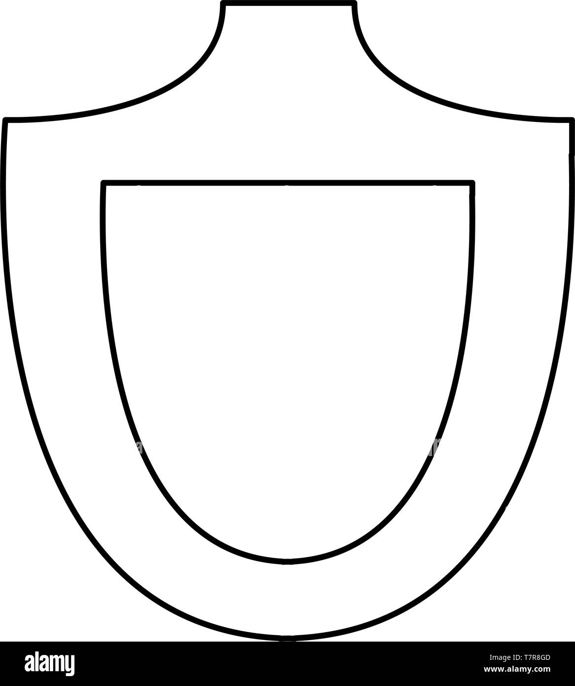 shield protection cybersecurity data vector illustration design outline ...