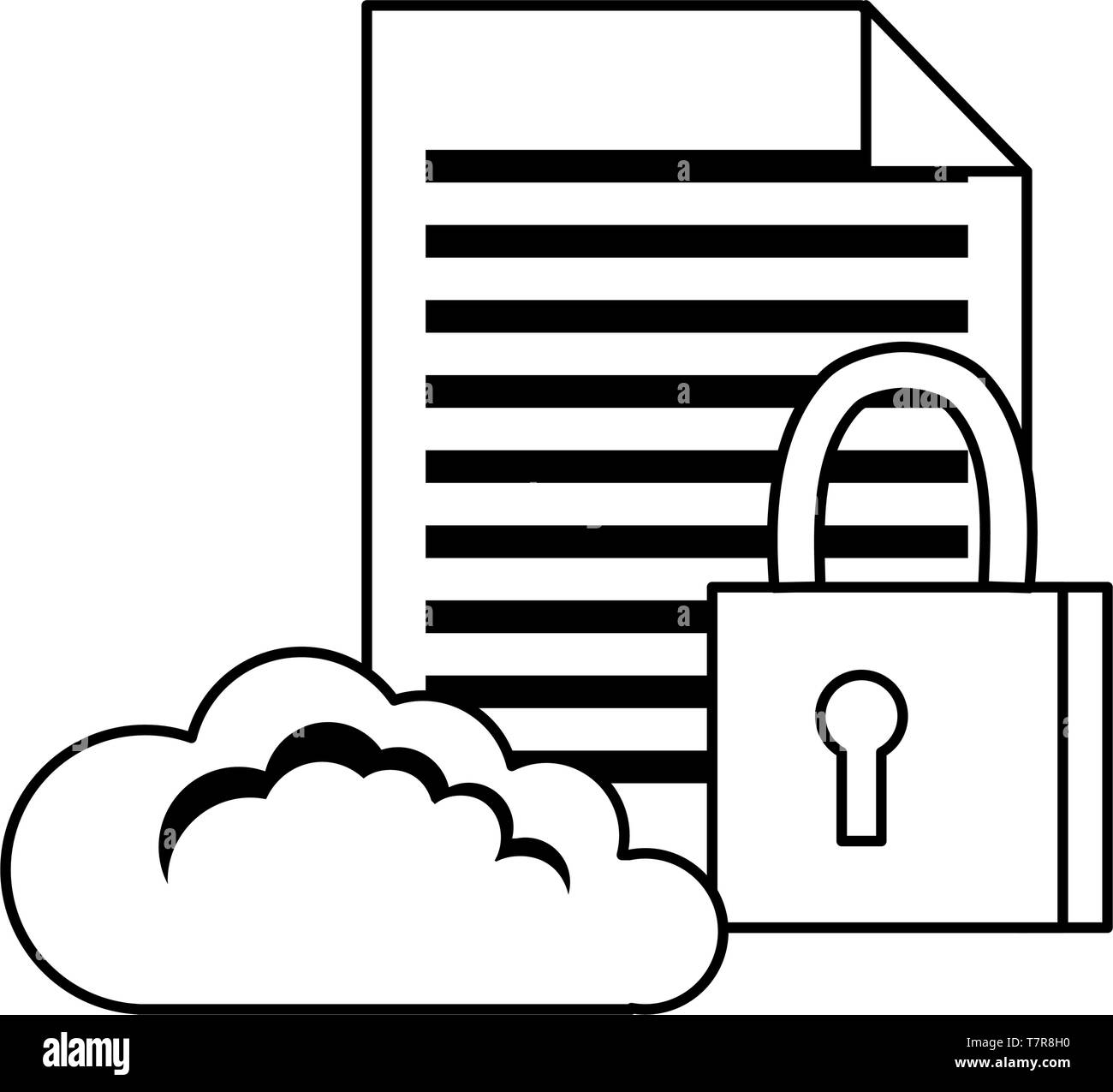cloud computing padlock information cybersecurity data protection ...
