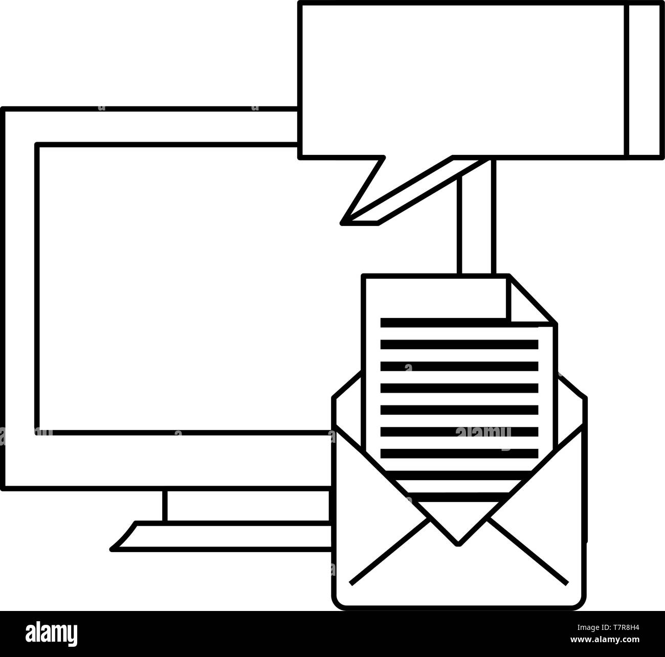 computer email message cybersecurity data protection vector ...