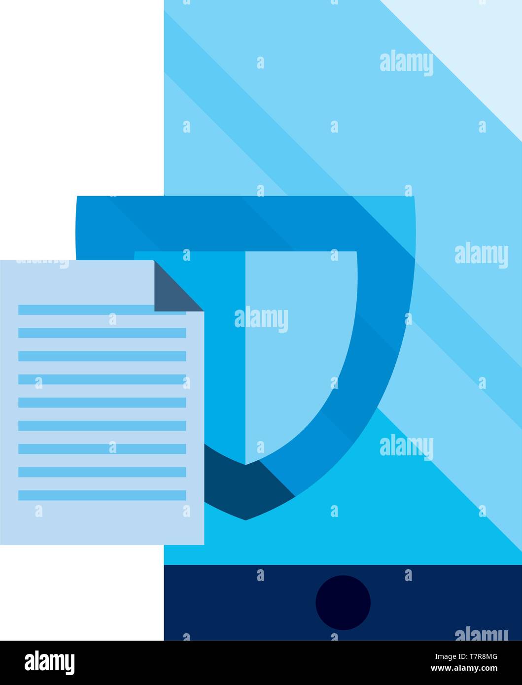 smartphone shield information cybersecurity data protection vector ...