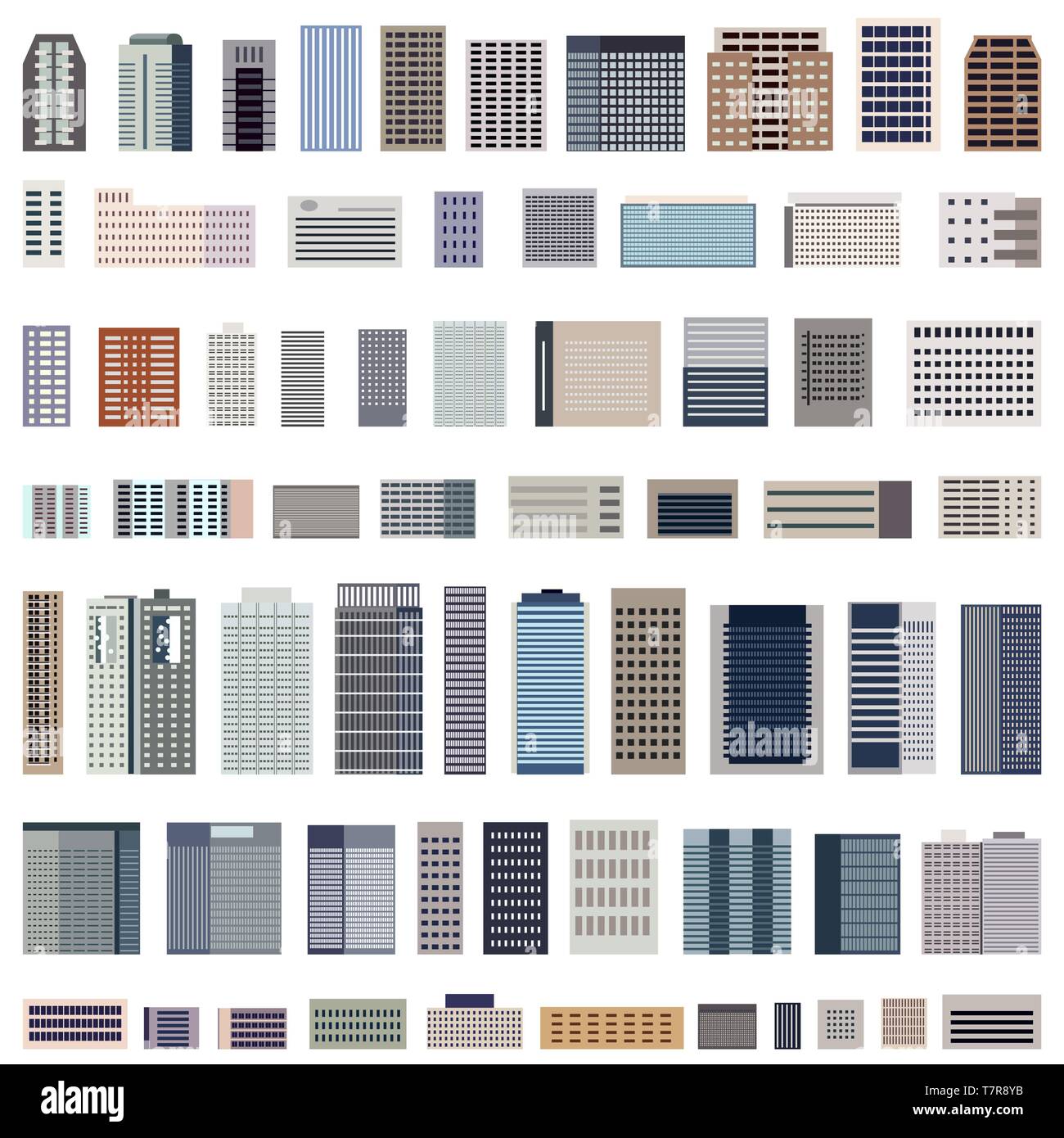 collection of isolated vector buildings Stock Vector