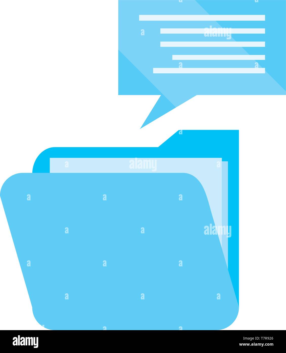 folder speech bubble cybersecurity data protection vector illustration ...