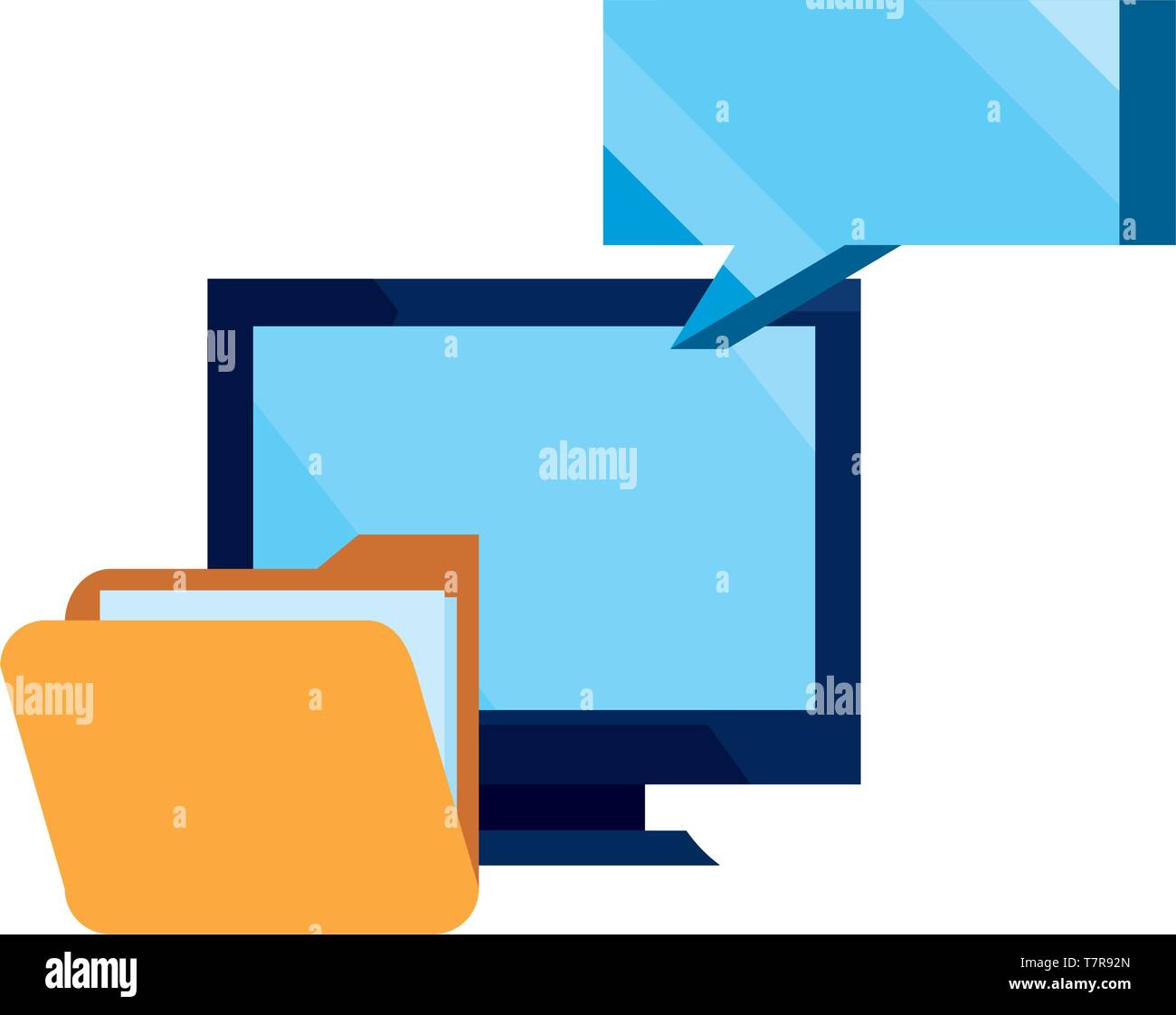 computer message folder file cybersecurity data protection vector illustration Stock Vector