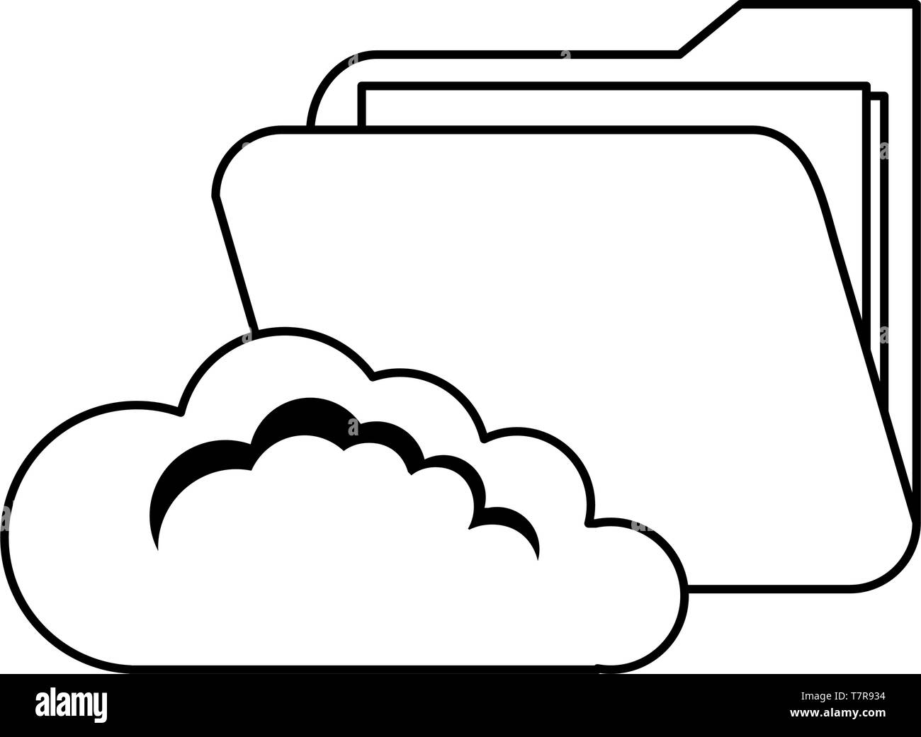 cloud computing folder file cybersecurity data protection vector ...