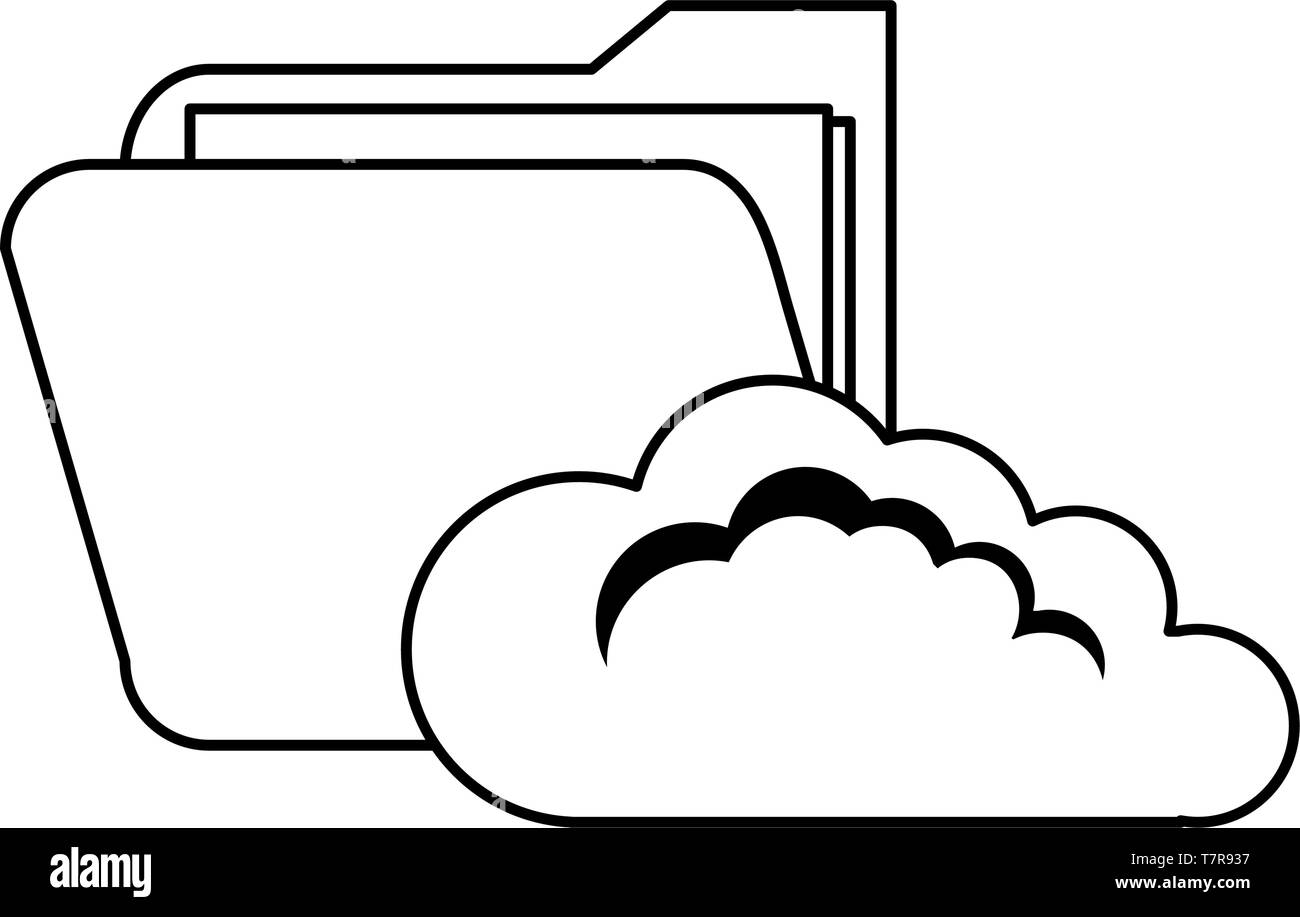 cloud computing folder cybersecurity data protection vector ...