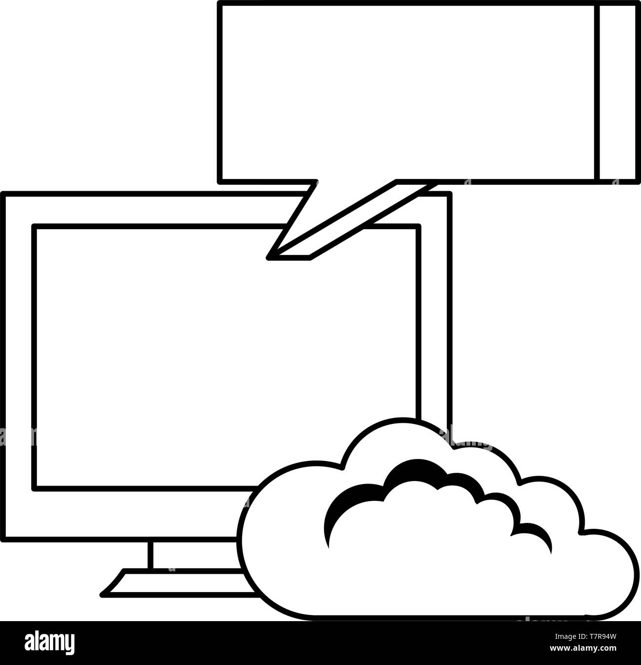 cloud computing computer message cybersecurity data protection vector ...