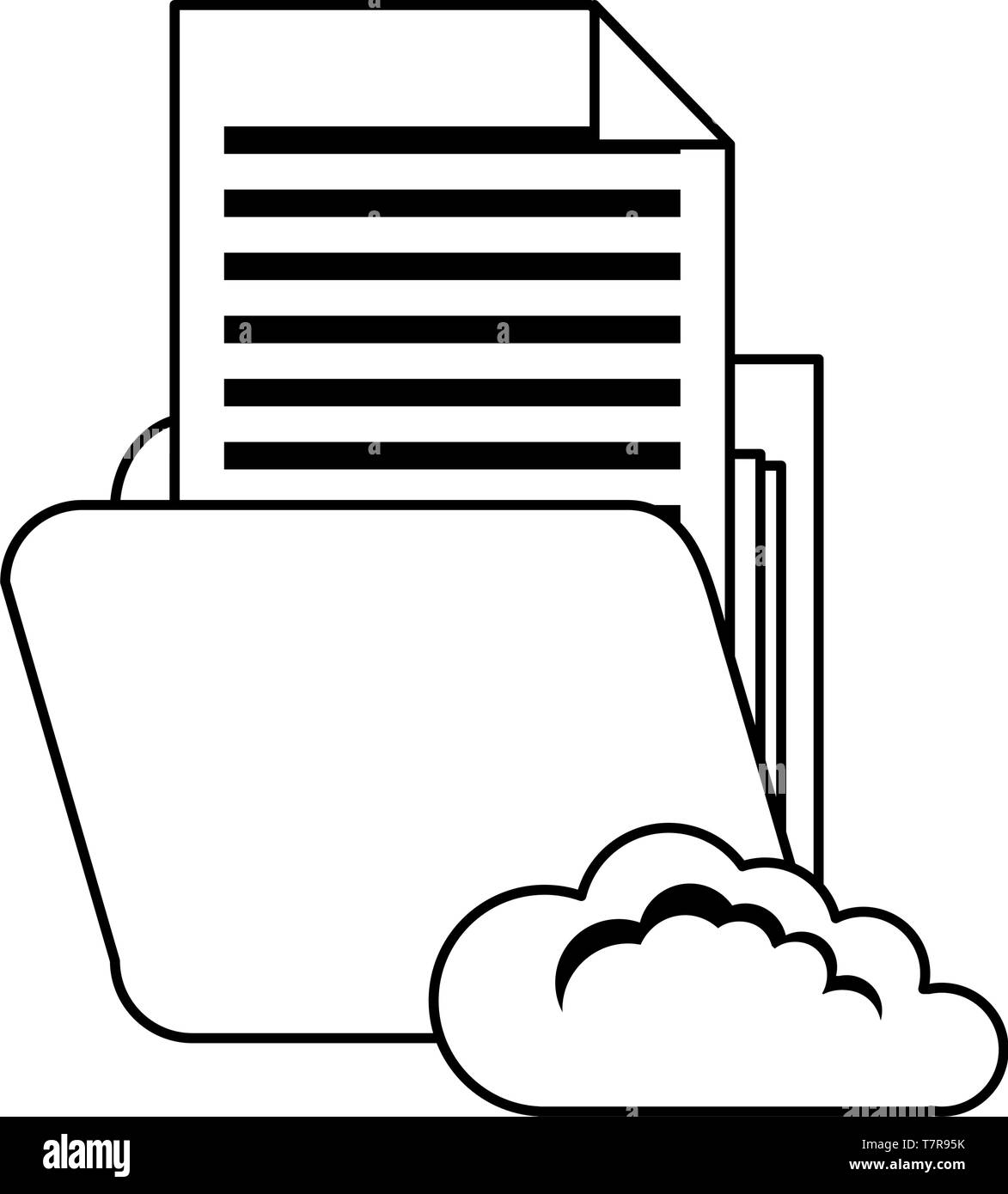 cloud computing folder cybersecurity data protection vector ...