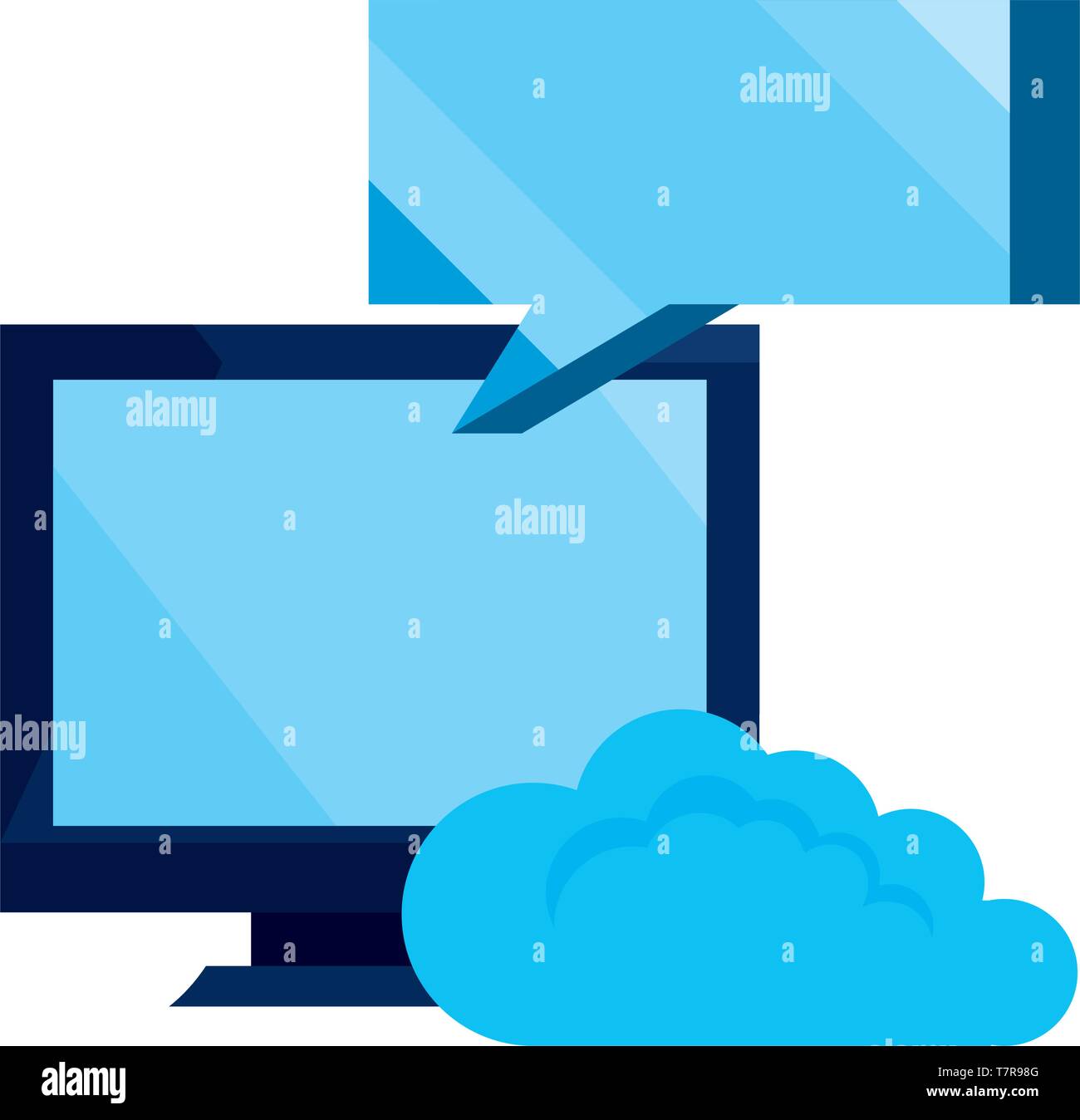 computer message cloud computing cybersecurity data protection vector ...