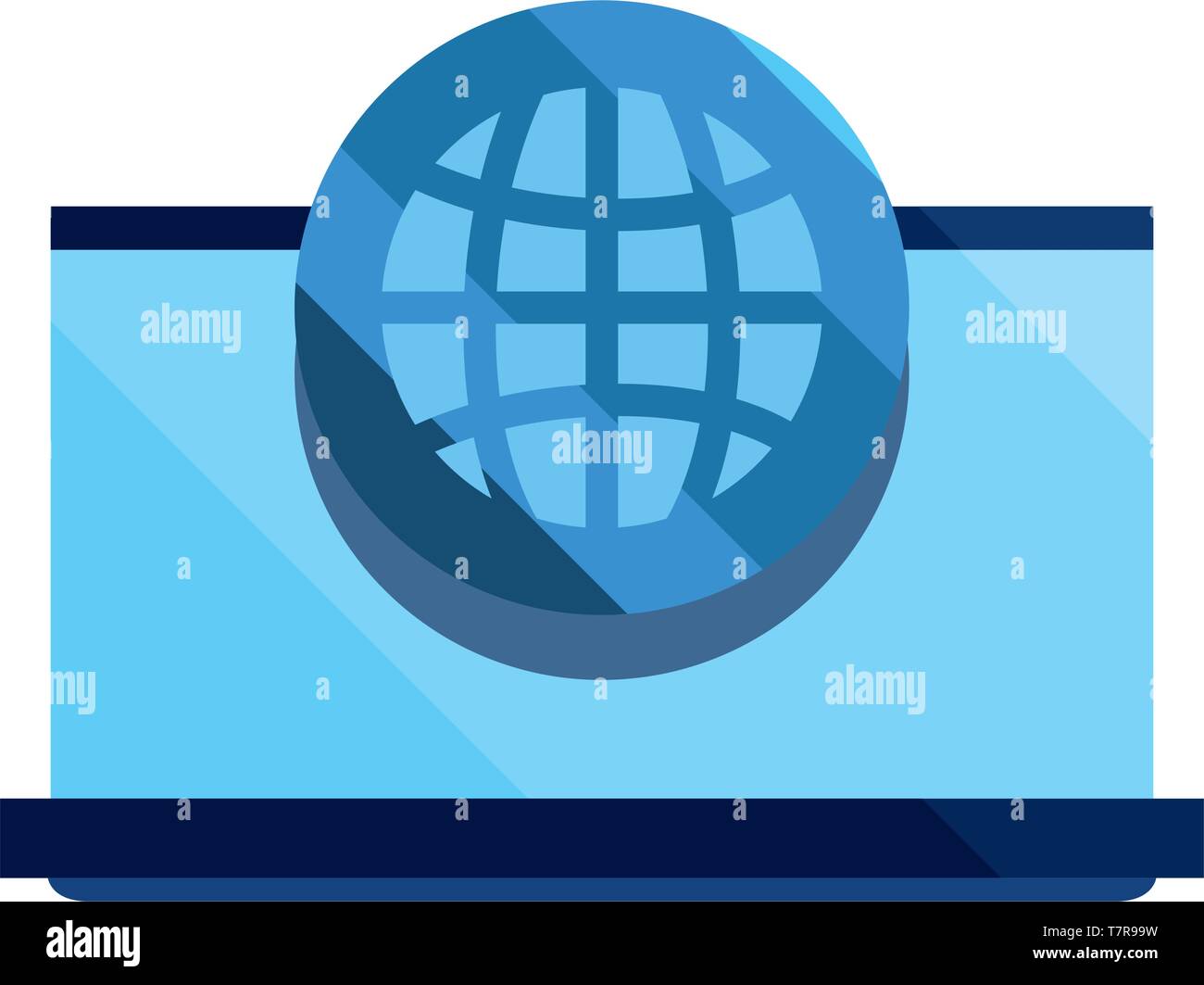 laptop world cybersecurity data protection vector illustration Stock ...