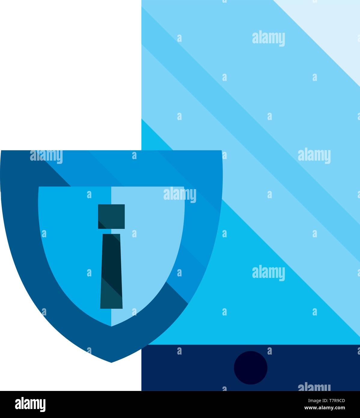 smartphone shield protection cybersecurity data vector illustration ...