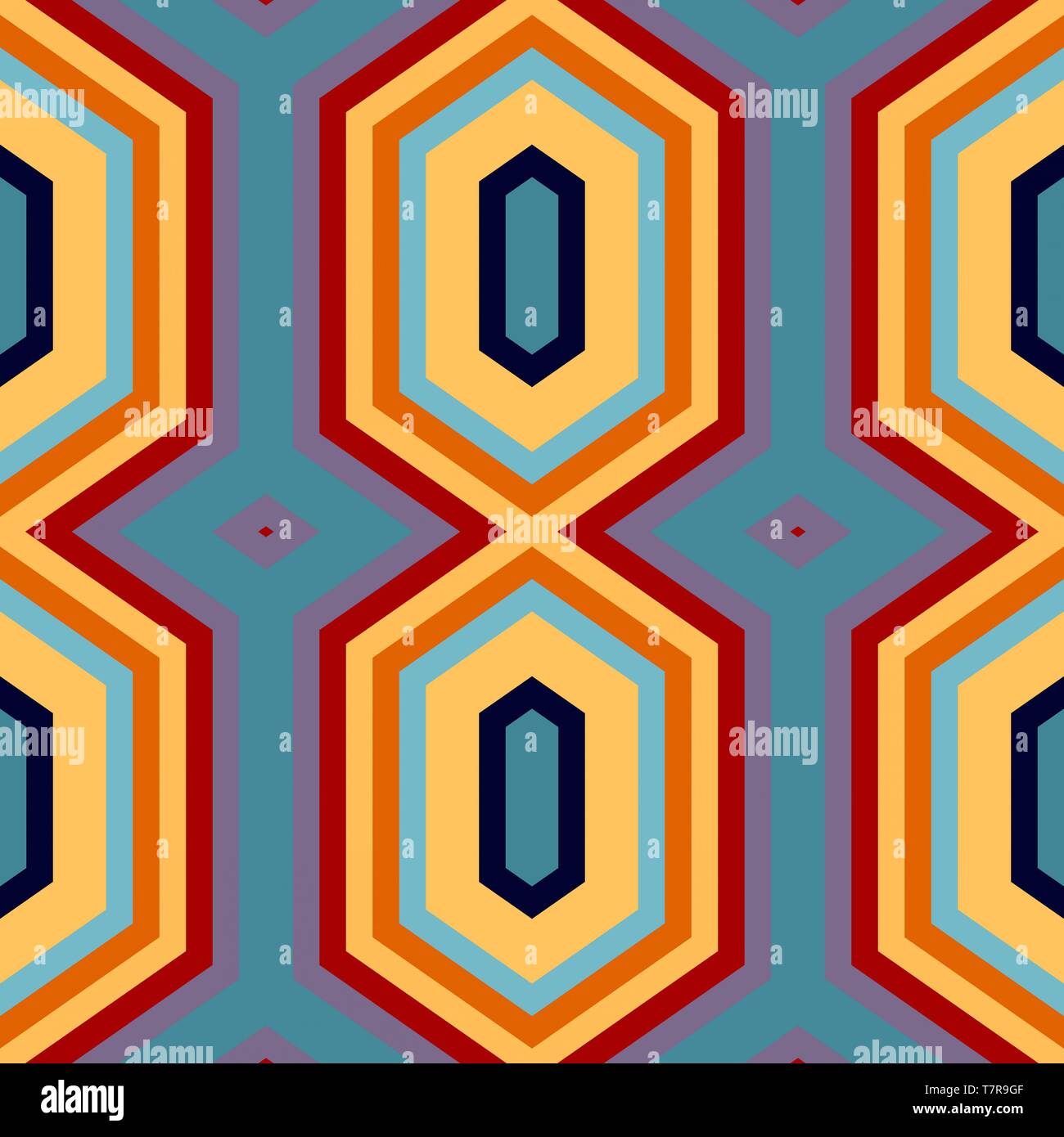 simple modern seamless geometric hexagon style. teal blue, dark ...