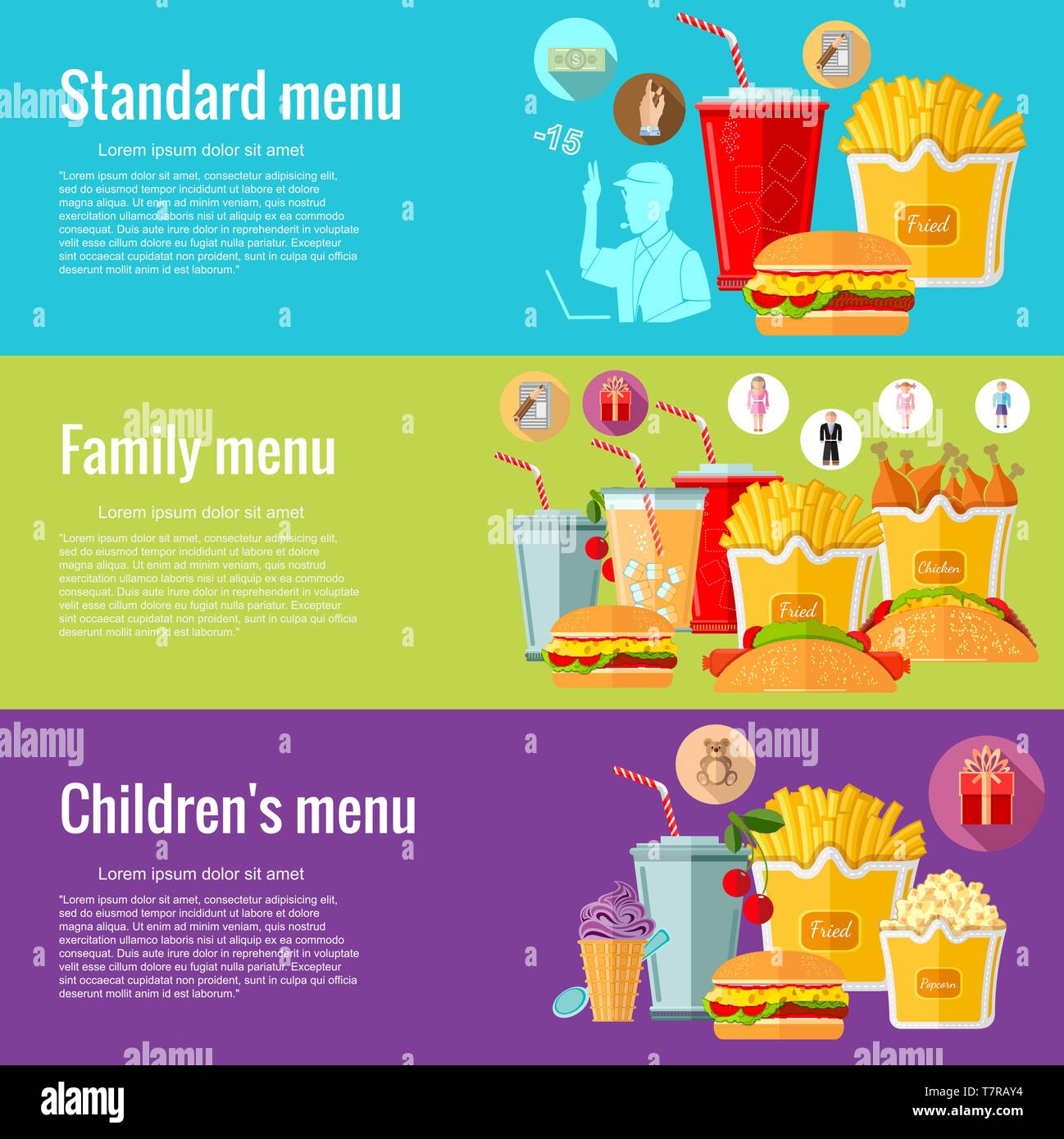 flat-design-concepts-for-fast-food-standart-menu-family-menu-children