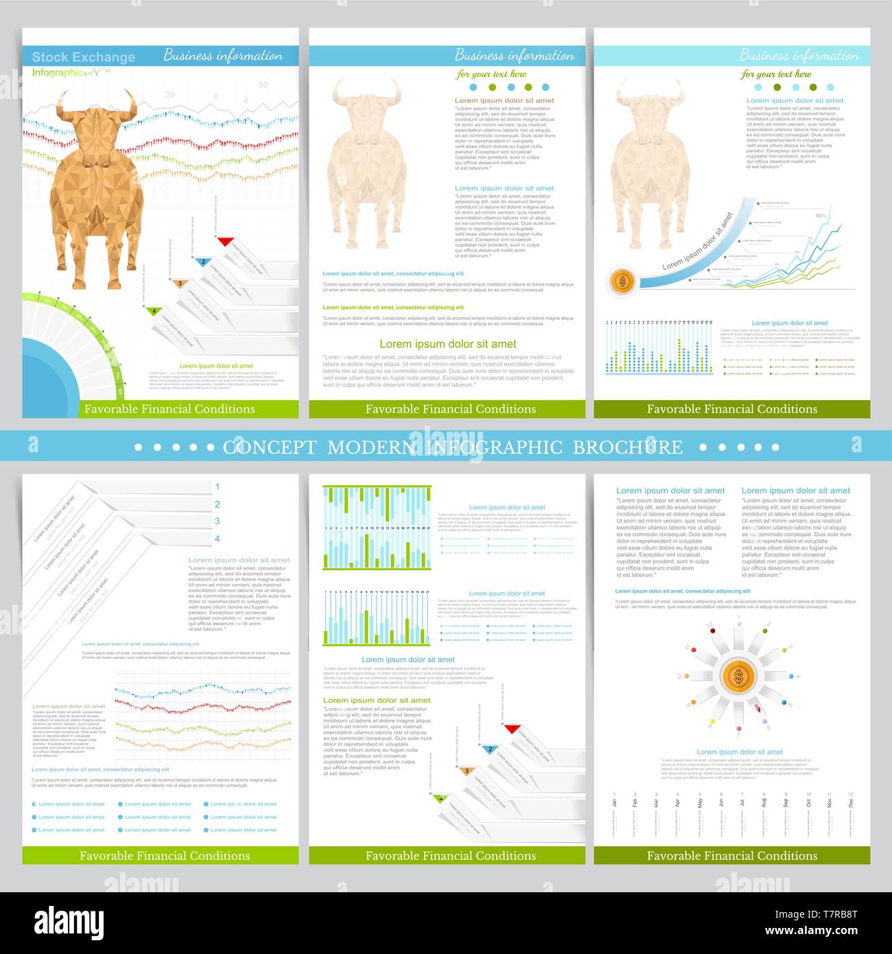 Infographics elements in flat concept stock exchange style Stock Vector ...