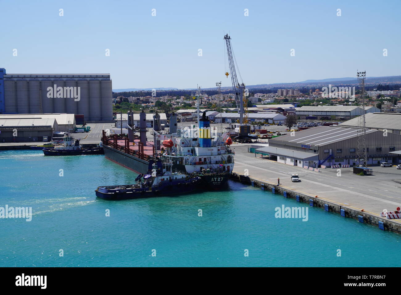 The Port of Limassol is the largest port in Cyprus Stock Photo