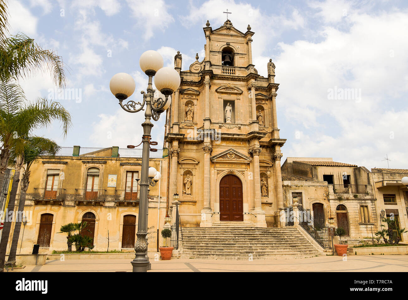 Exterior Views of Chiesa del Carmine in Floridía, Province of Syracuse, Italy. Stock Photo