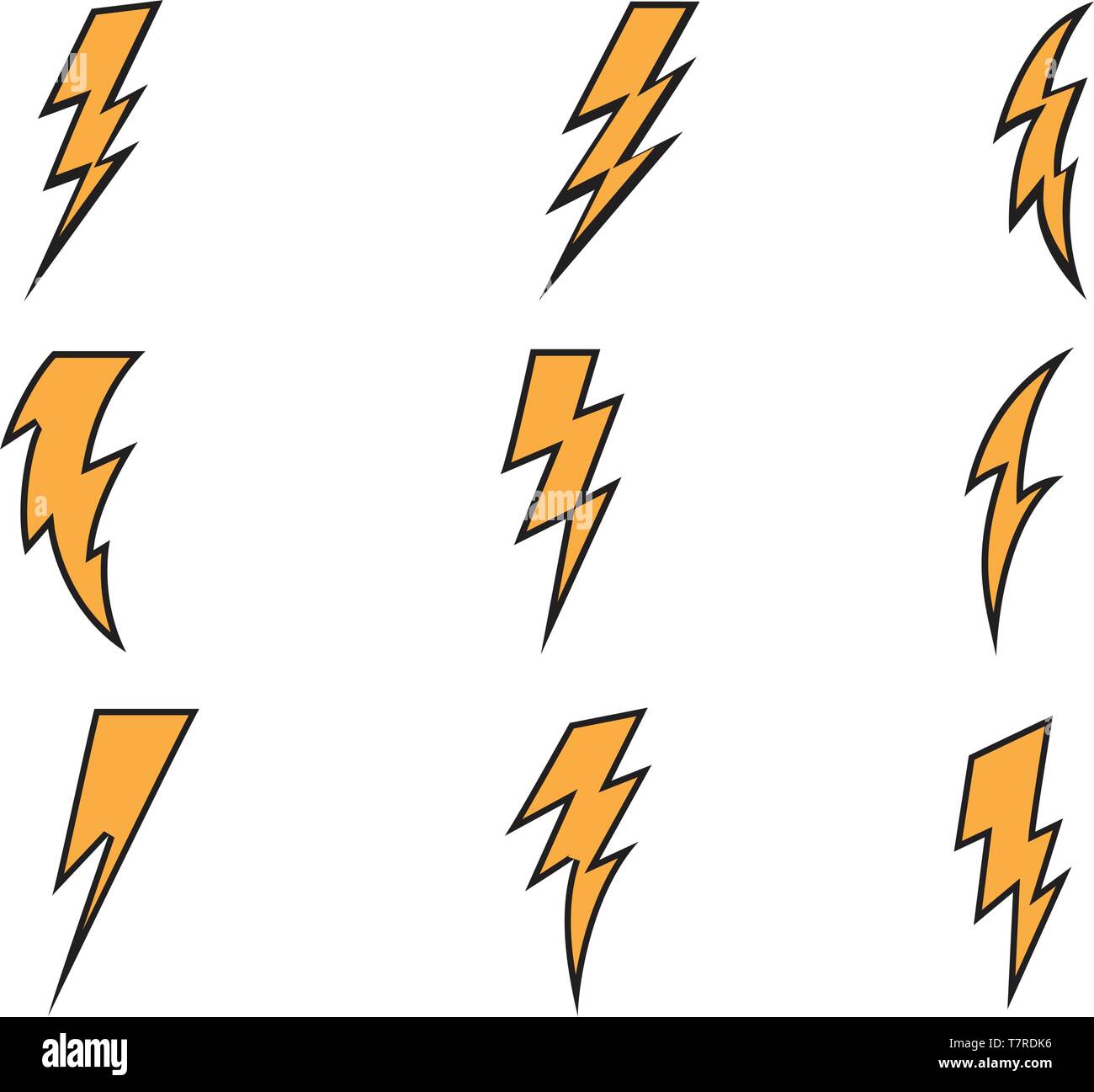 Lightning bolt flash thunderbolt icons vectors Stock Vector Image & Art ...