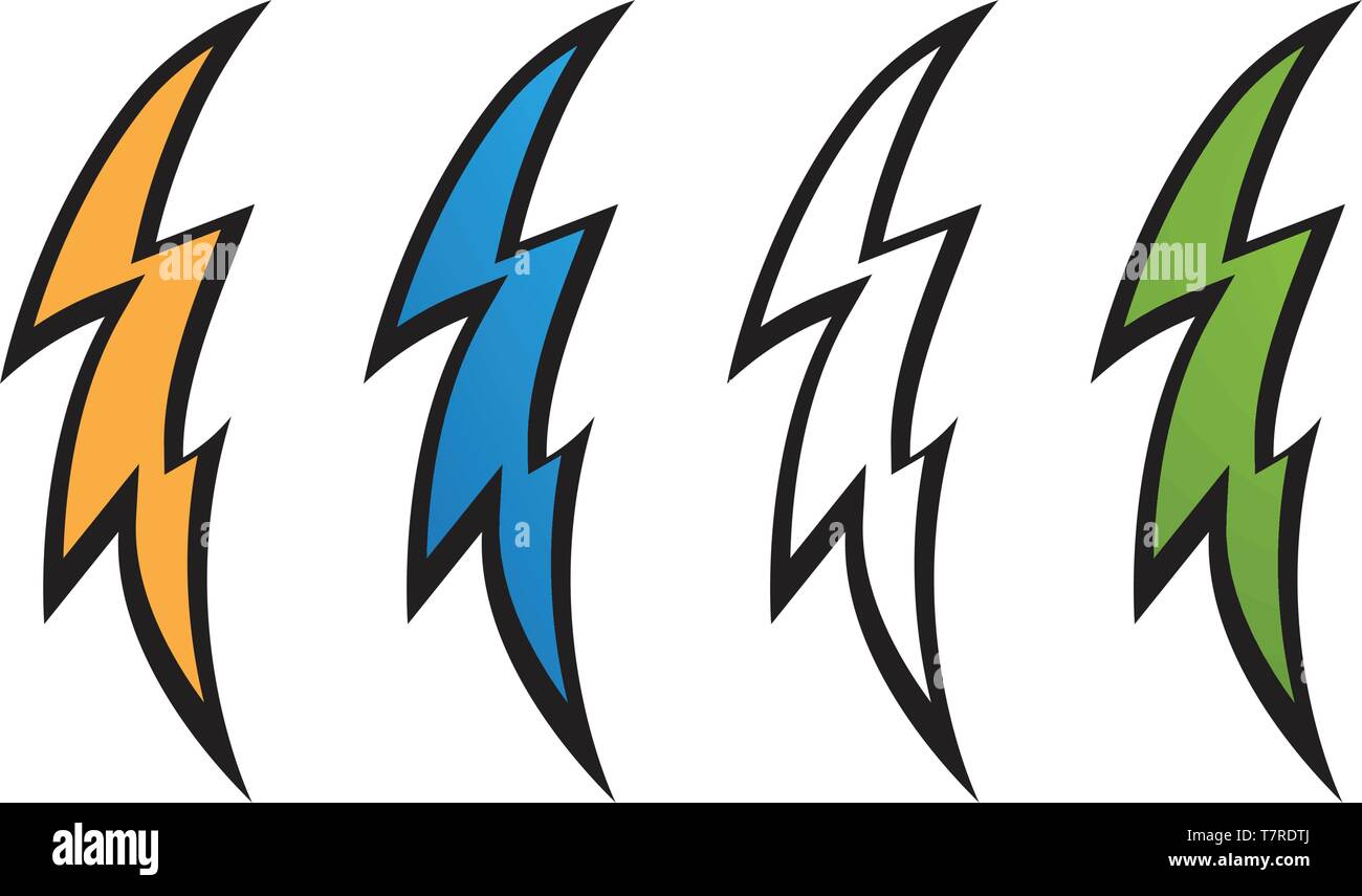 Lightning bolt flash thunderbolt icons vectors Stock Vector Image & Art ...