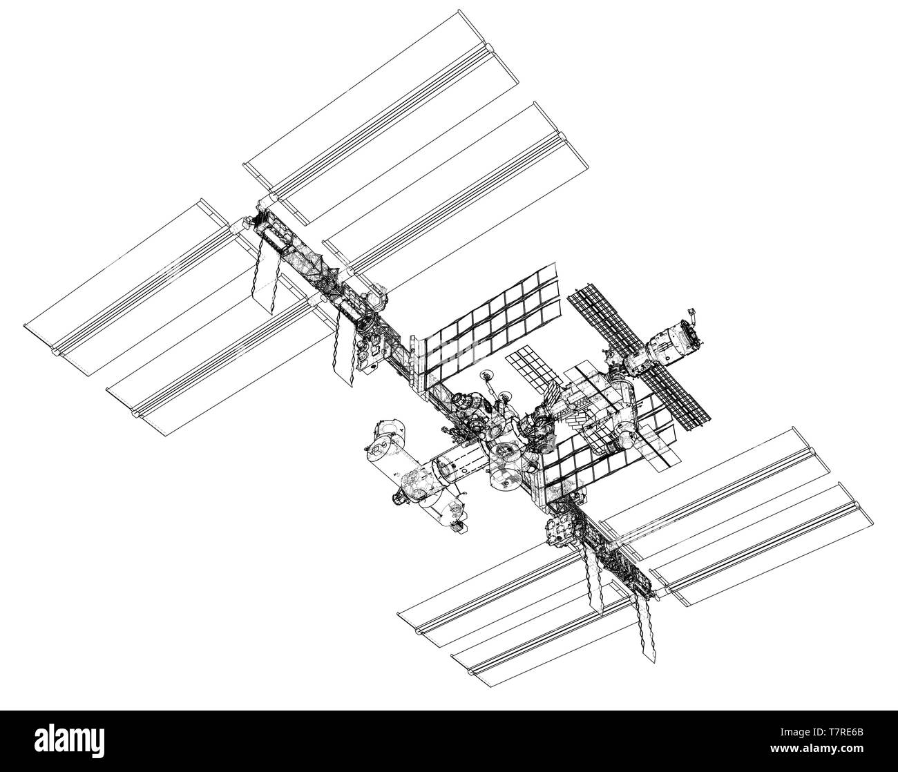 International Space Station Outline. Vector Stock Vector