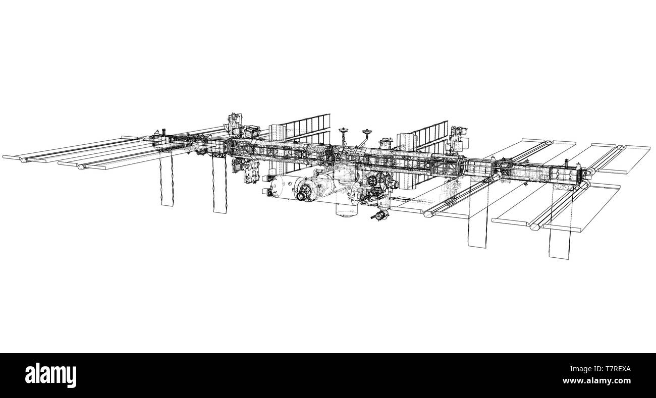 International Space Station Outline. Vector Stock Vector Image & Art