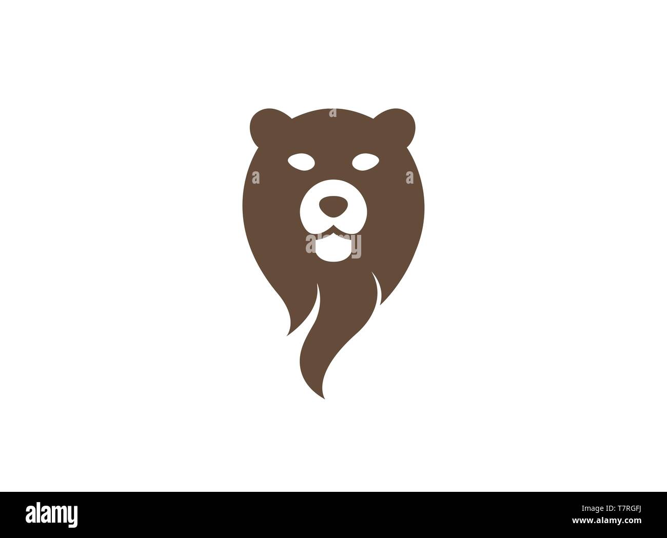 bear head and face for logo vector design illustration on white background Stock Vector
