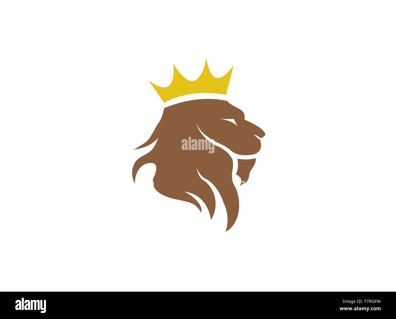 Lion head and crown in the top logo design, animal king symbol vector  illustration on white background Stock Vector Image & Art - Alamy