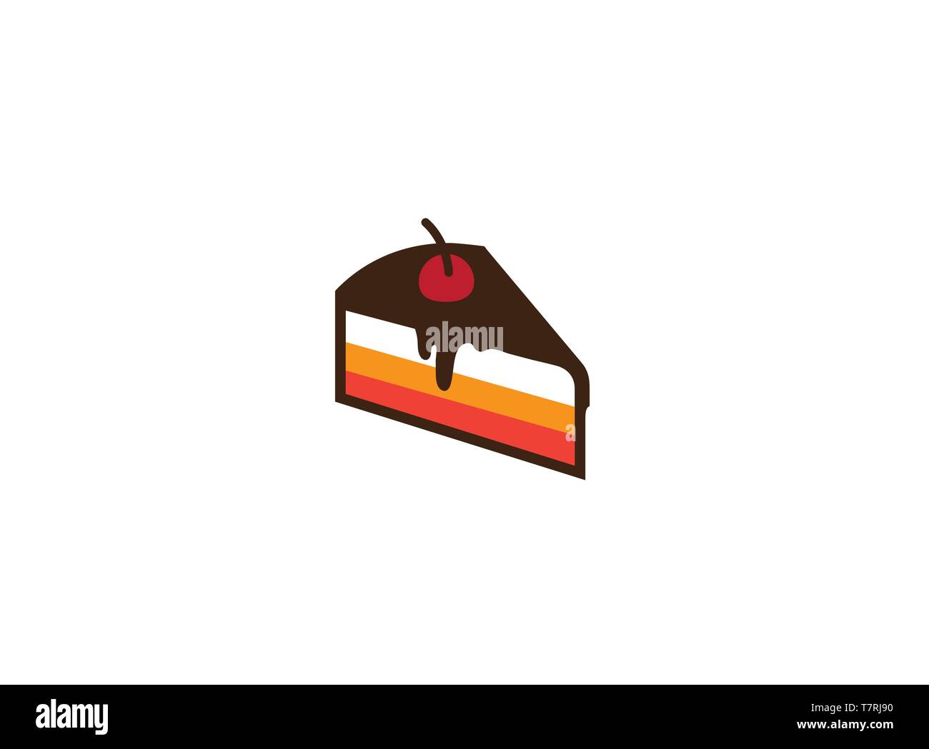 Bakery Cake House with chocolate and strawberry and cream logo design ...