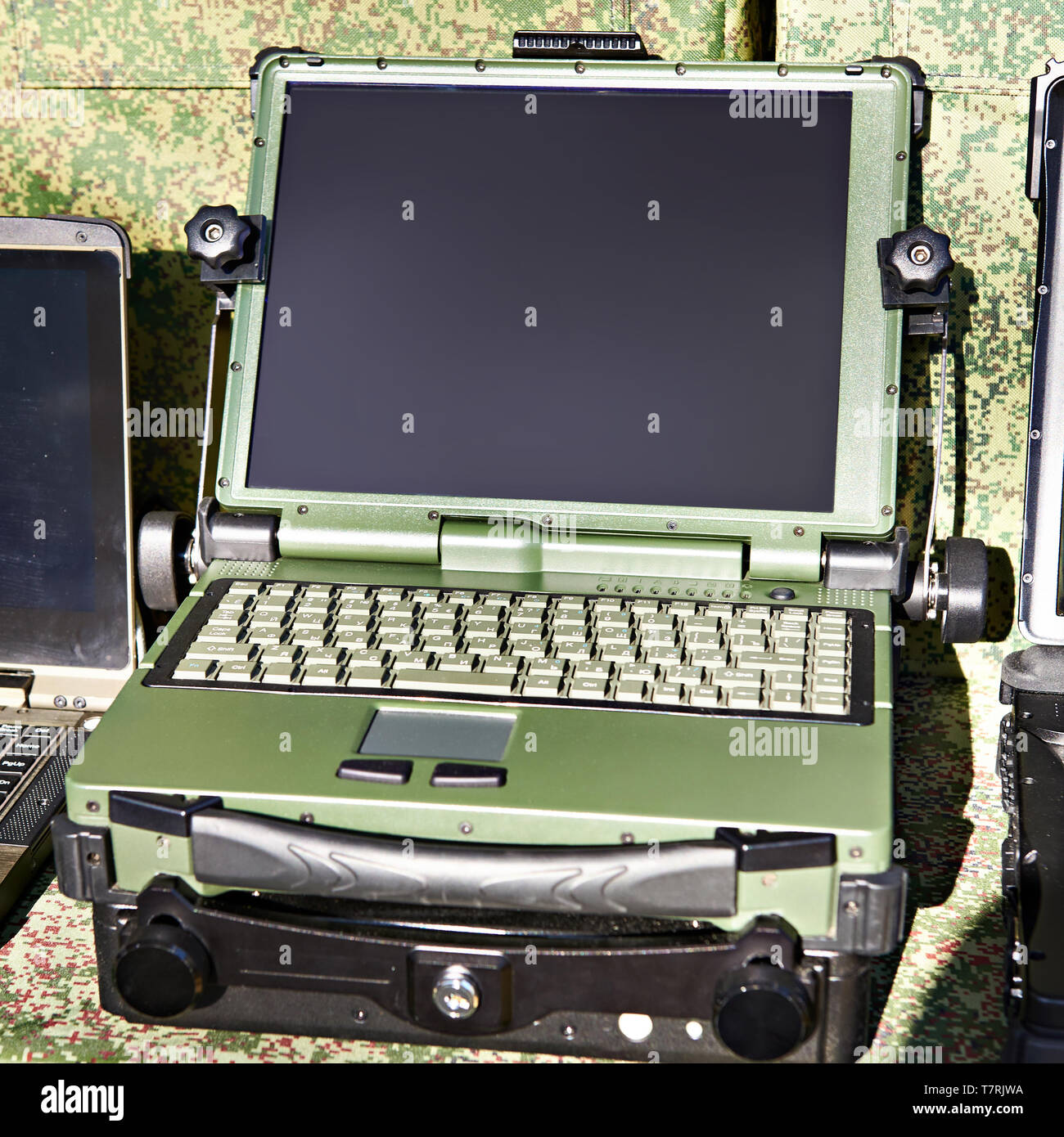Protected laptop for military and industrial purposes Stock Photo Alamy