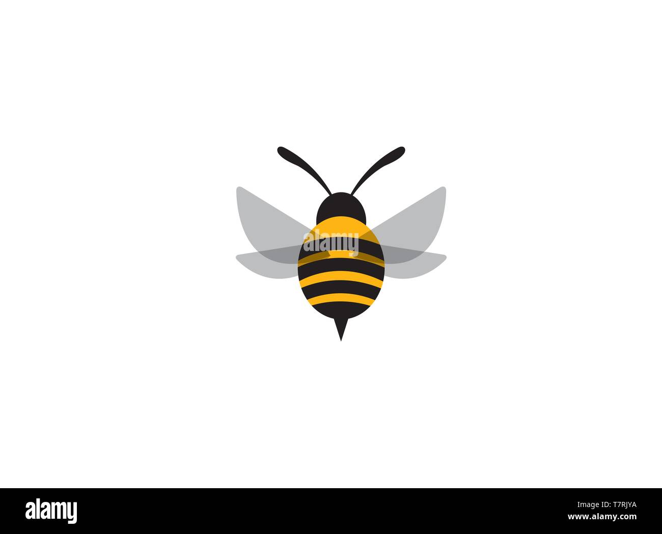 Flying bee worker logo design illustration on white background Stock Vector