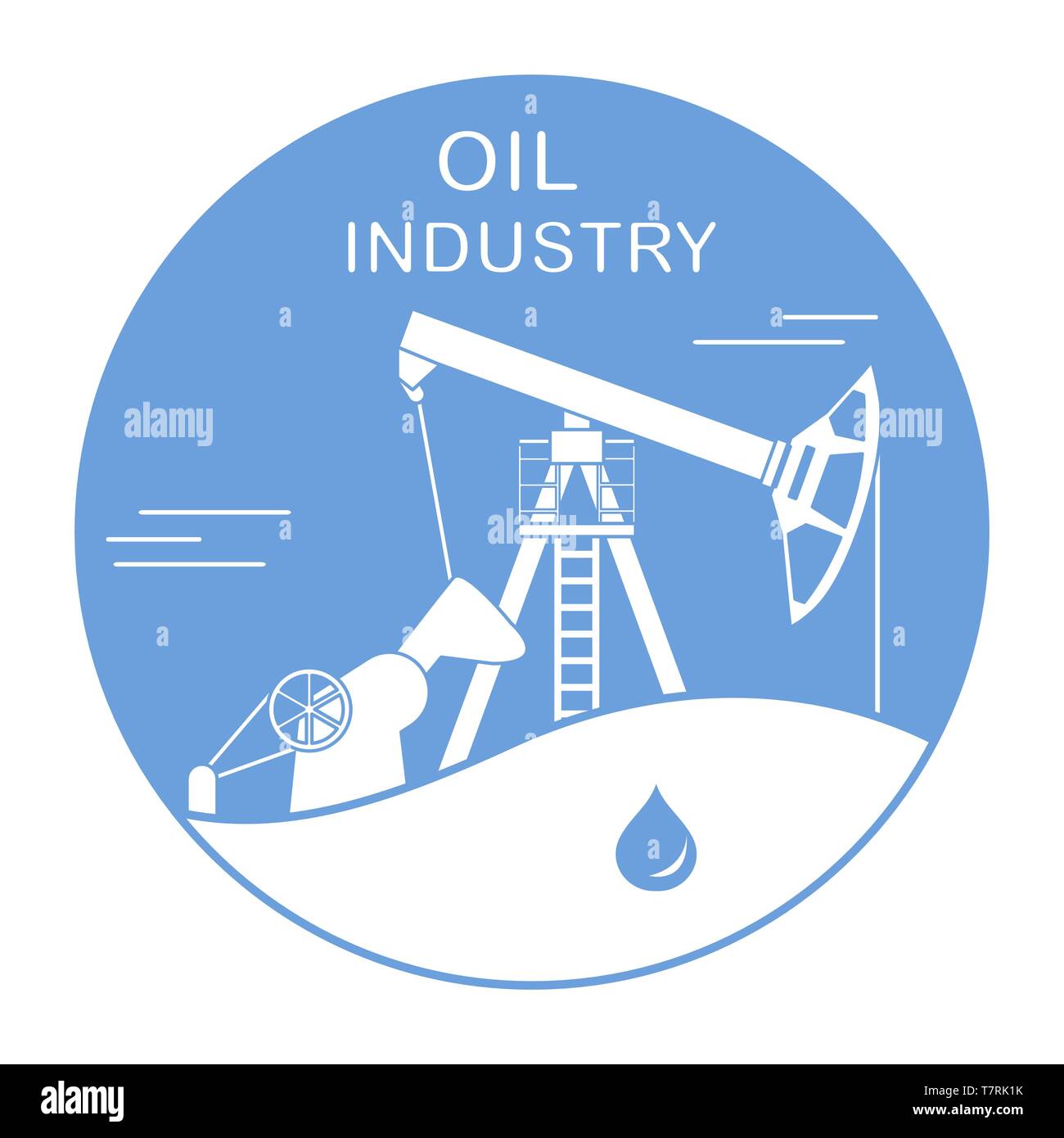 Vector illustration with equipment for oil production. Oil industry
