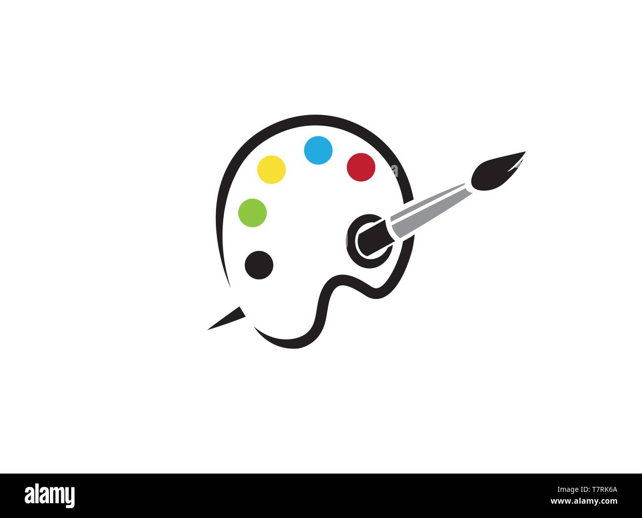 Brush Paint Color logo design illustration on white background Stock ...